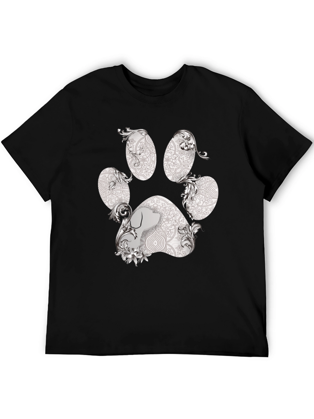 Paw Print Graphic Tee - Artistic Dog Lover Shirt