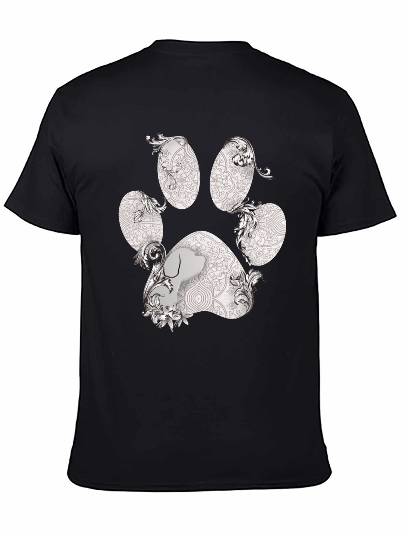 Paw Print Graphic Tee - Artistic Dog Lover Shirt