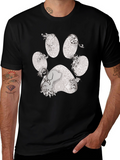 Paw Print Graphic Tee - Artistic Dog Lover Shirt