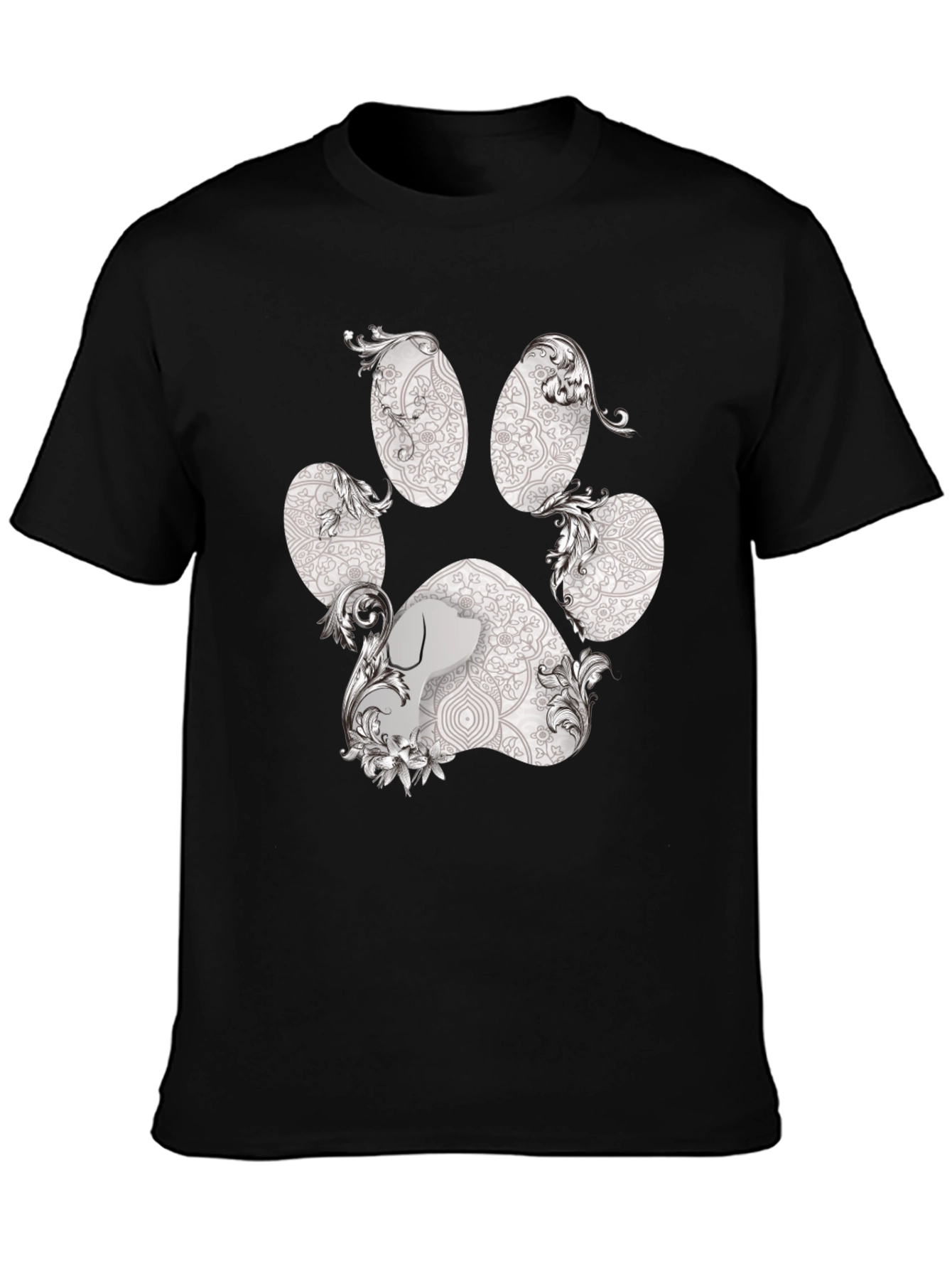 Paw Print Graphic Tee - Artistic Dog Lover Shirt