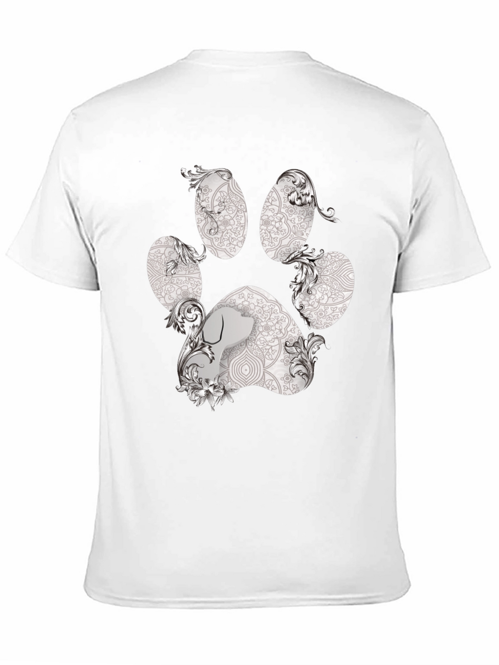 Paw Print Graphic Tee - Artistic Dog Lover Shirt