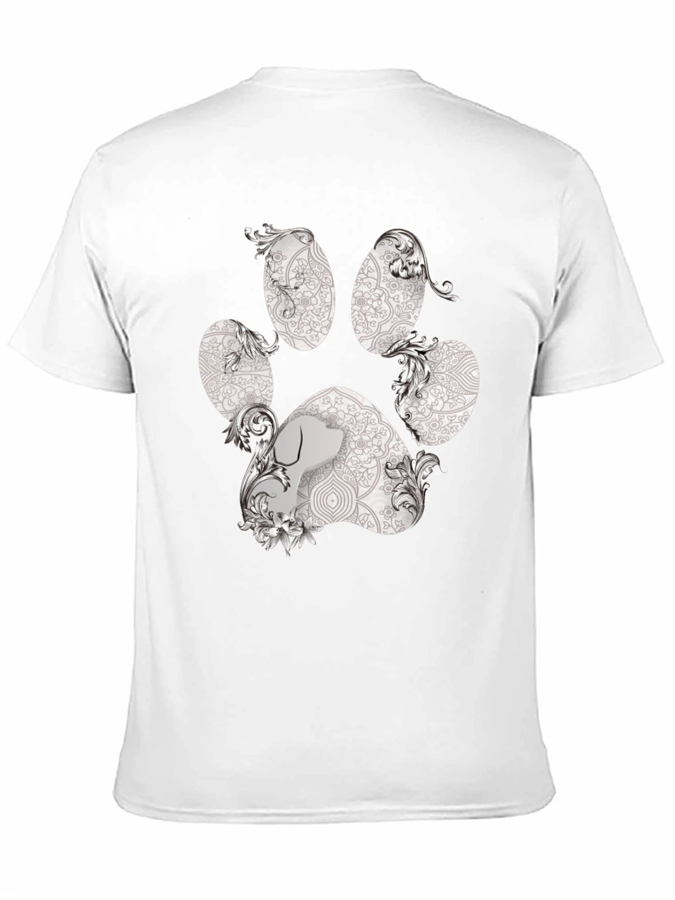 Paw Print Graphic Tee - Artistic Dog Lover Shirt