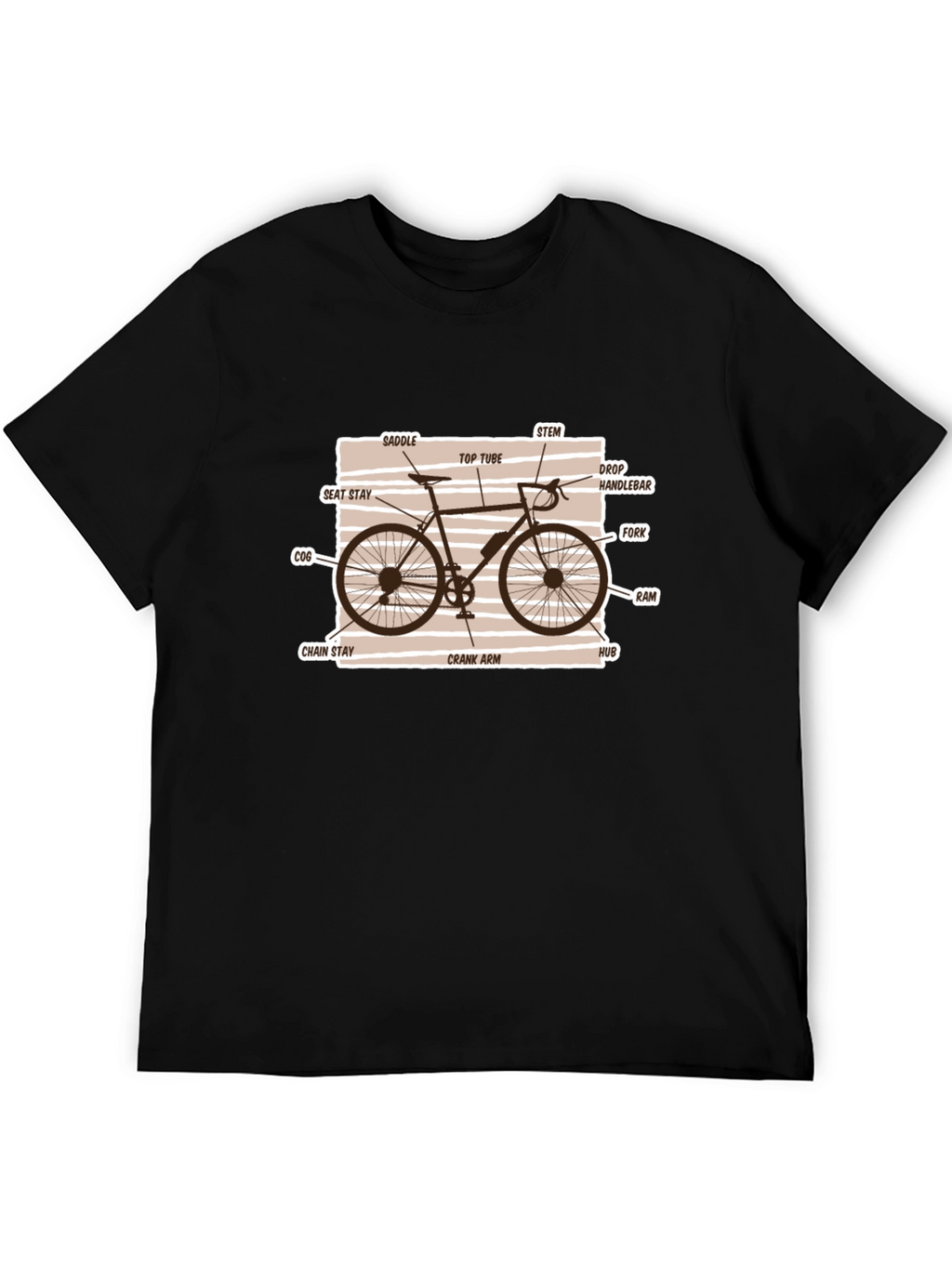 Bicycle Parts Diagram Graphic T-Shirt