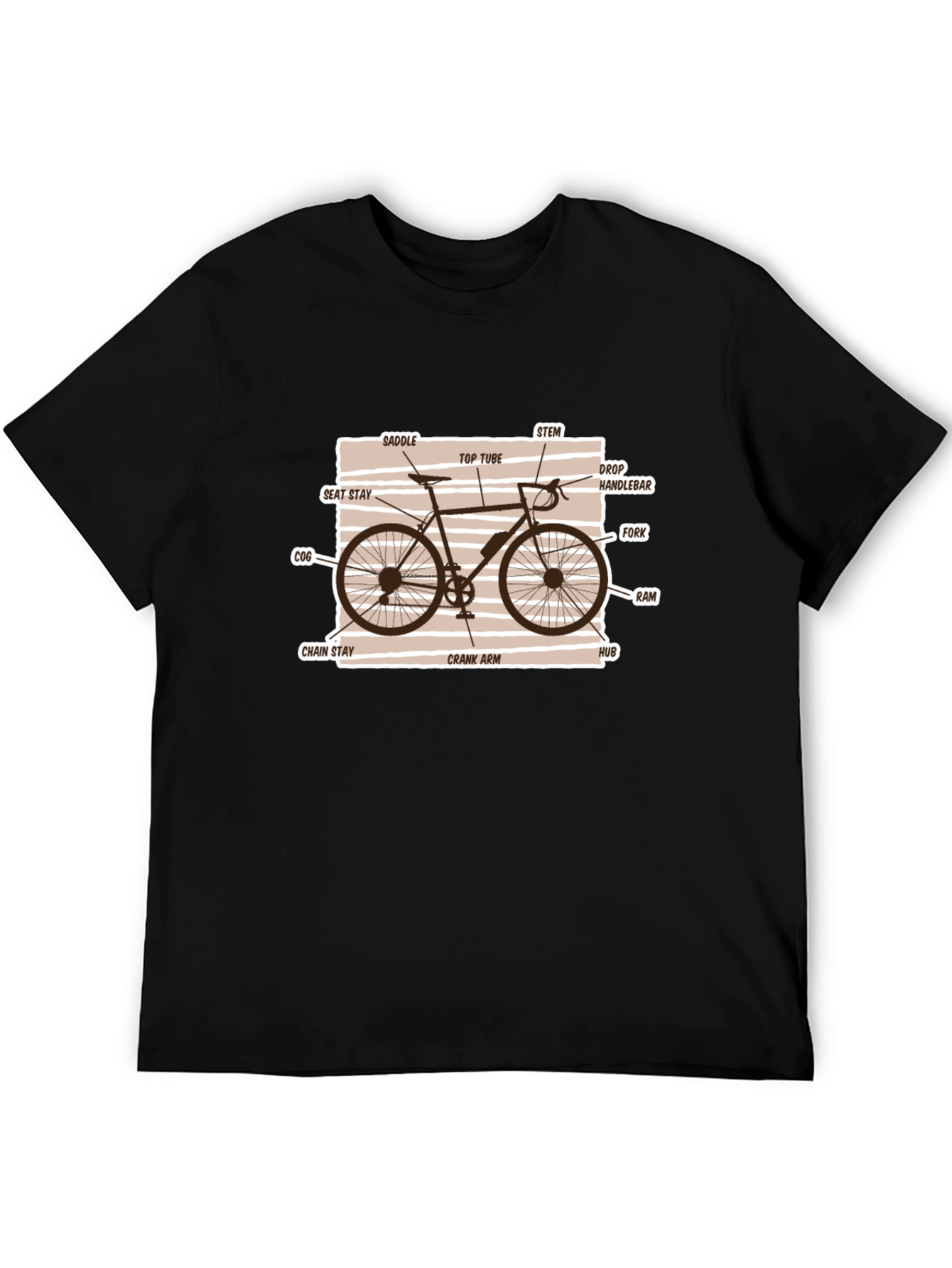 Bicycle Parts Diagram Graphic T-Shirt
