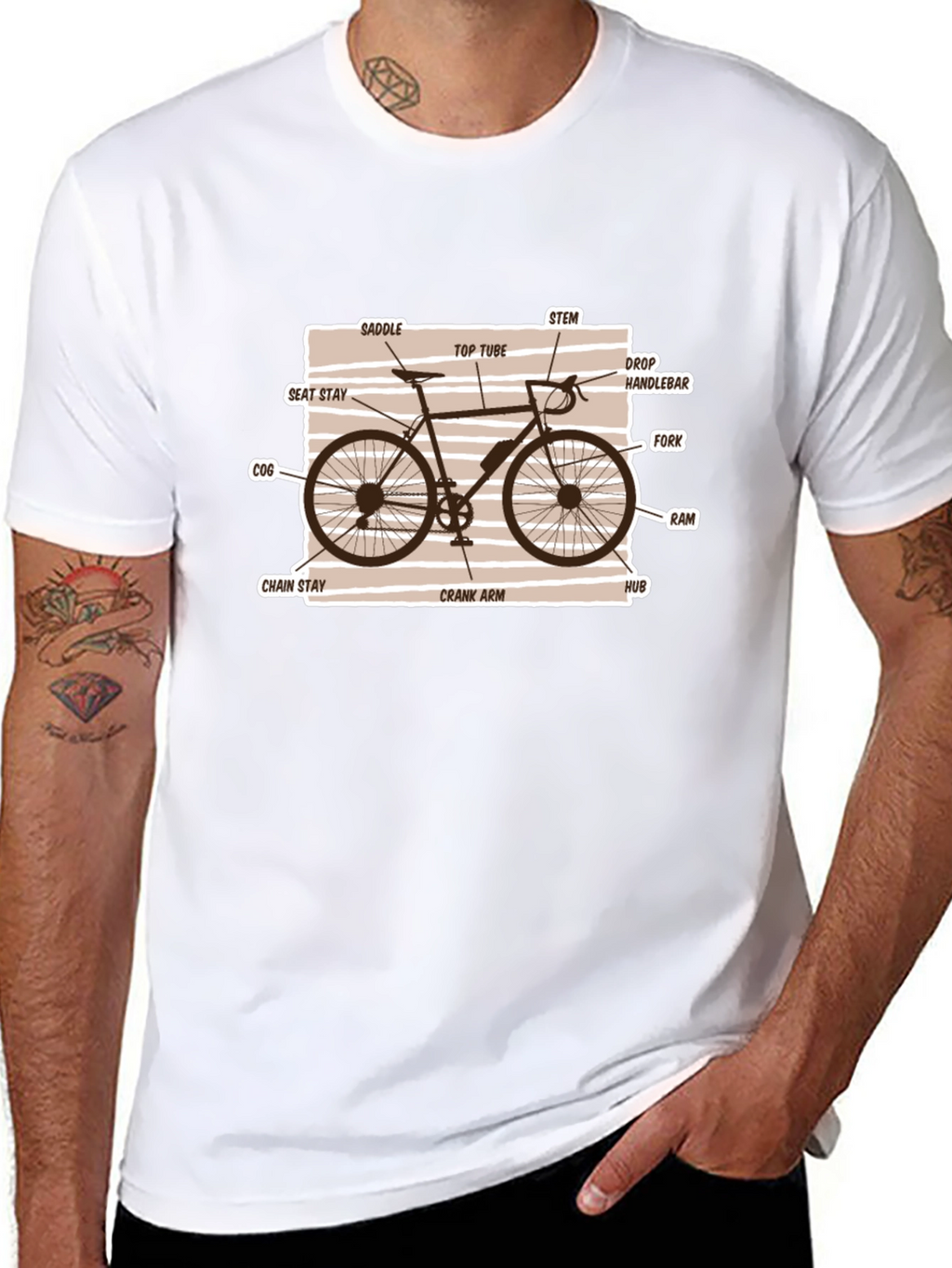 Bicycle Parts Diagram Graphic T-Shirt