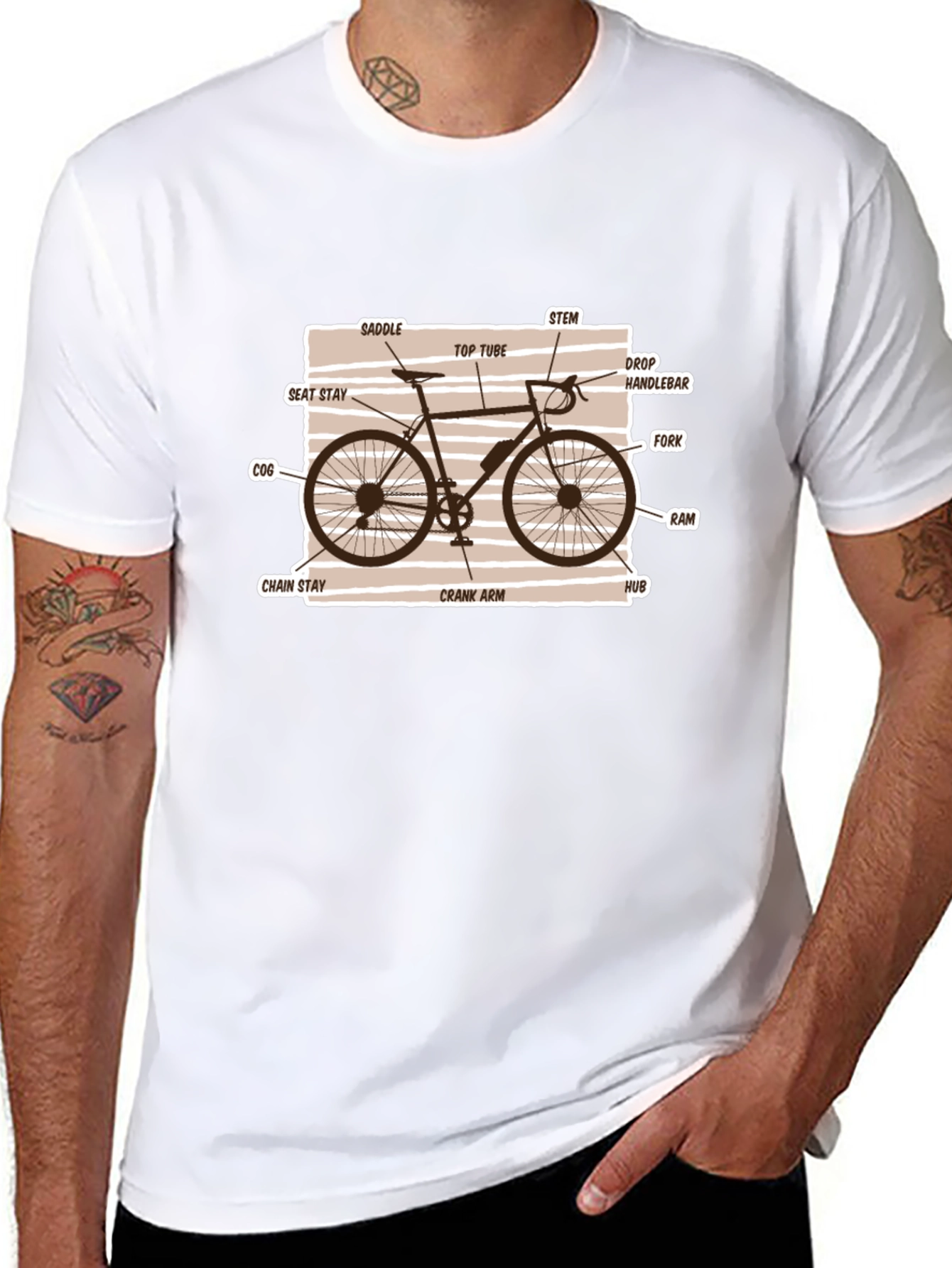 Bicycle Parts Diagram Graphic T-Shirt