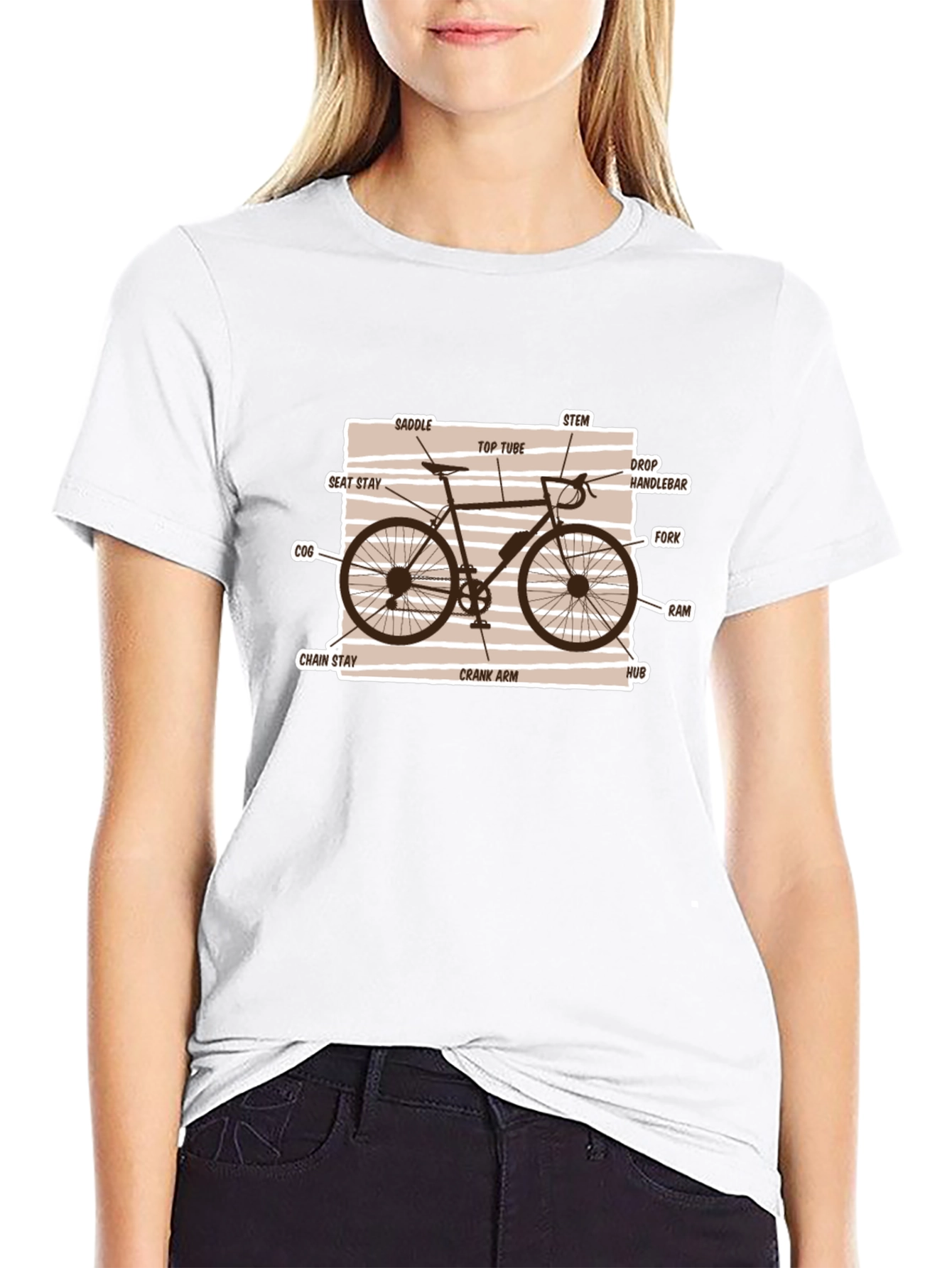 Bicycle Parts Diagram Graphic T-Shirt