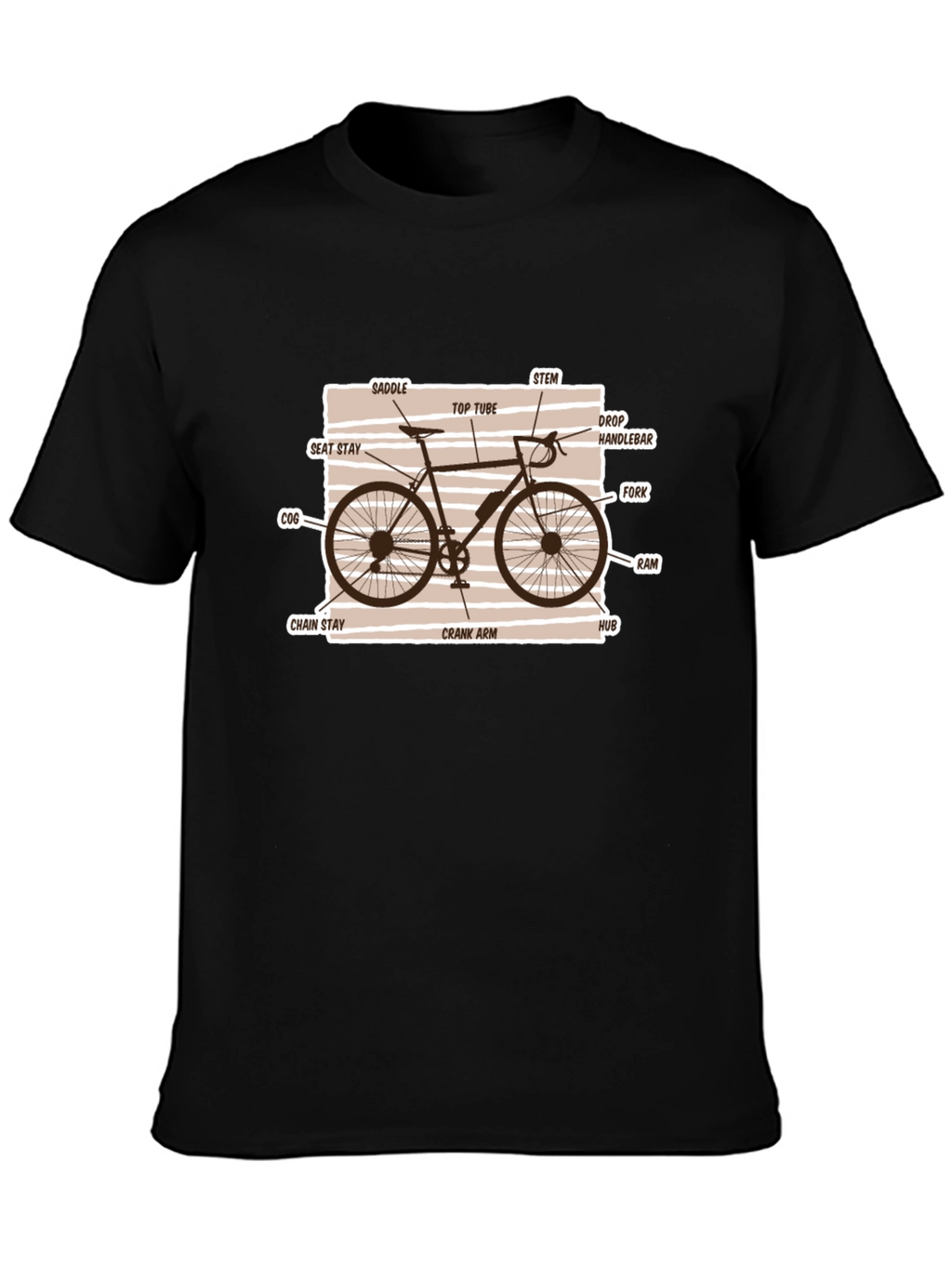 Bicycle Parts Diagram Graphic T-Shirt