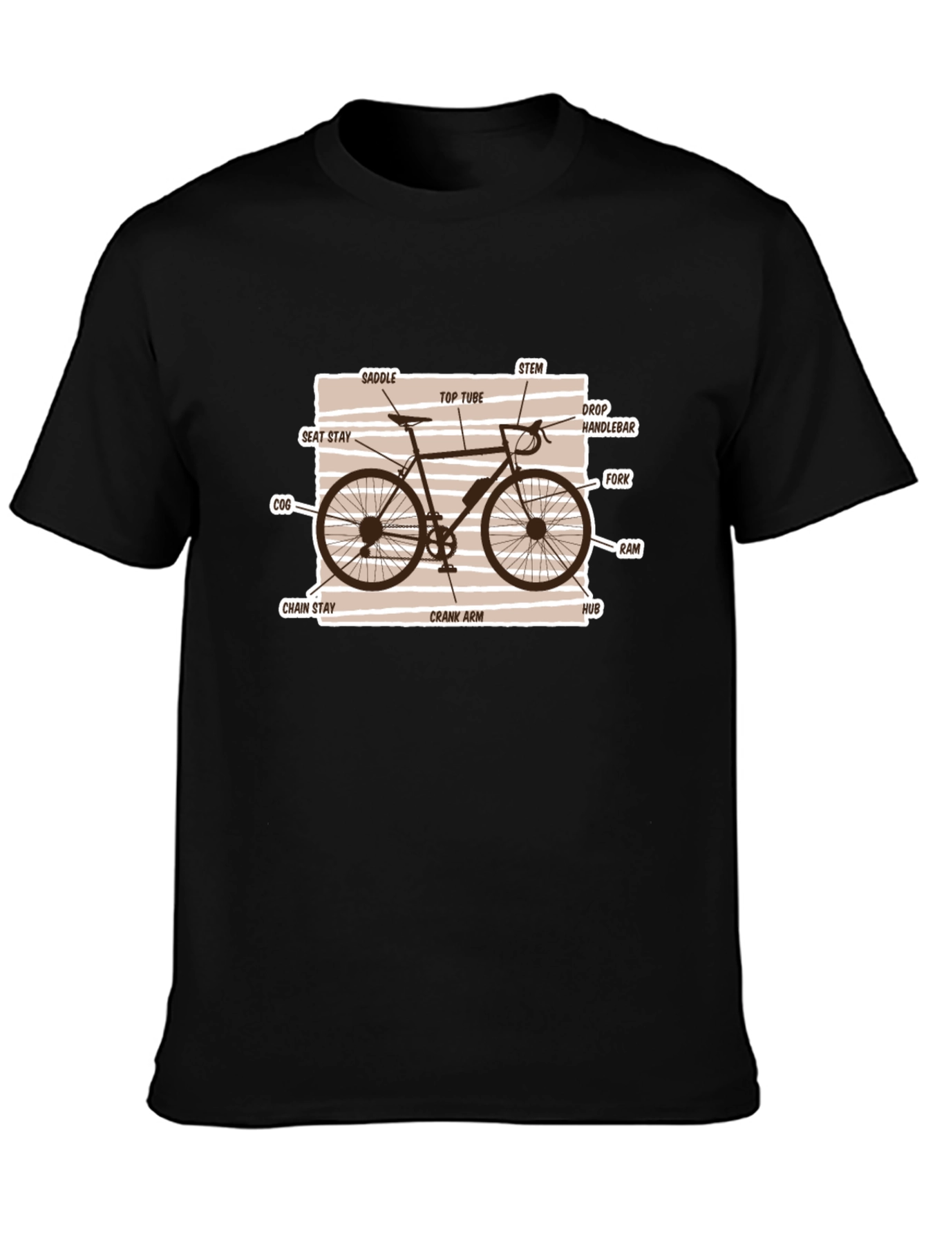 Bicycle Parts Diagram Graphic T-Shirt