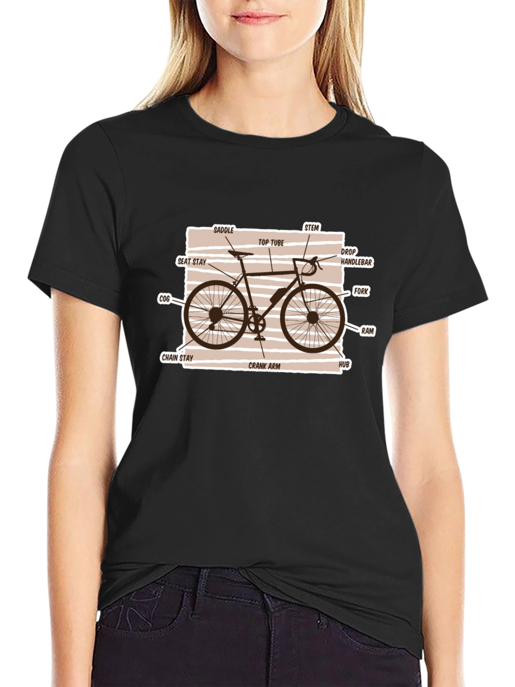 Bicycle Parts Diagram Graphic T-Shirt