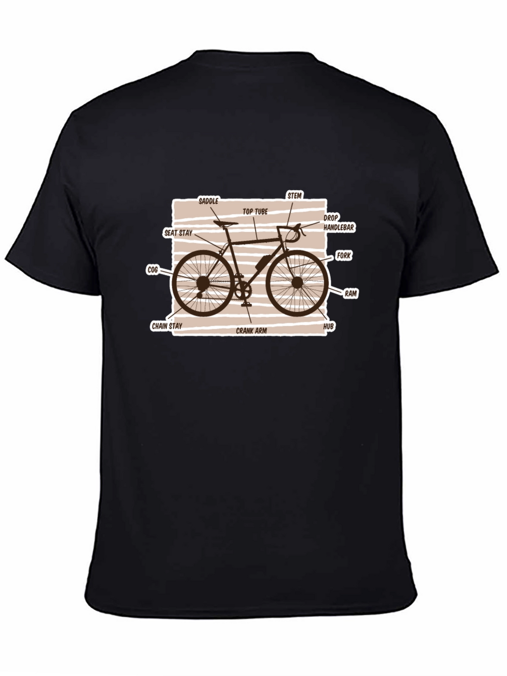 Bicycle Parts Diagram Graphic T-Shirt
