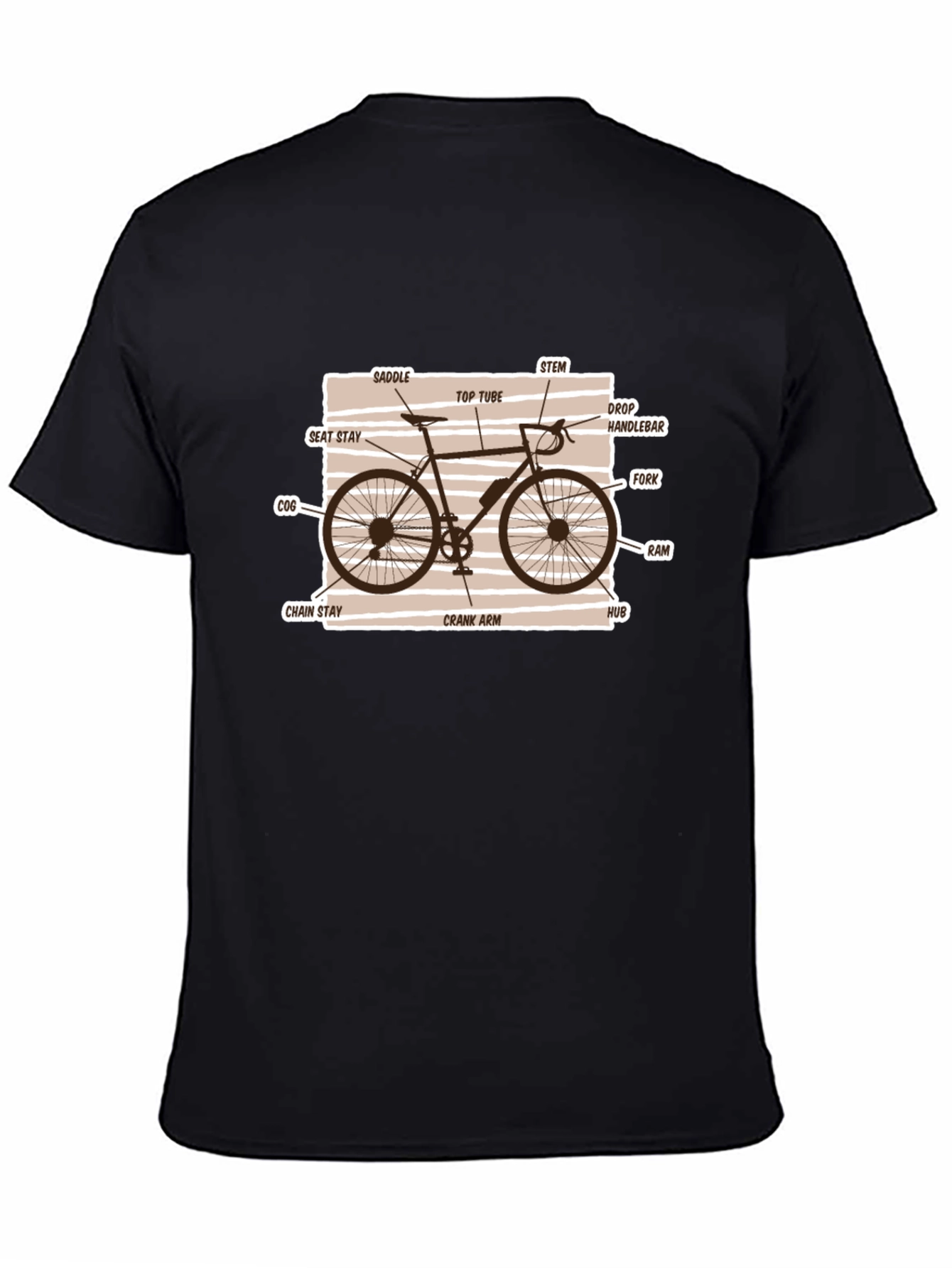 Bicycle Parts Diagram Graphic T-Shirt