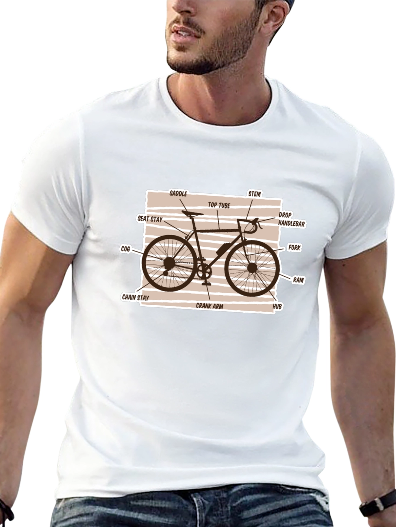 Bicycle Parts Diagram Graphic T-Shirt