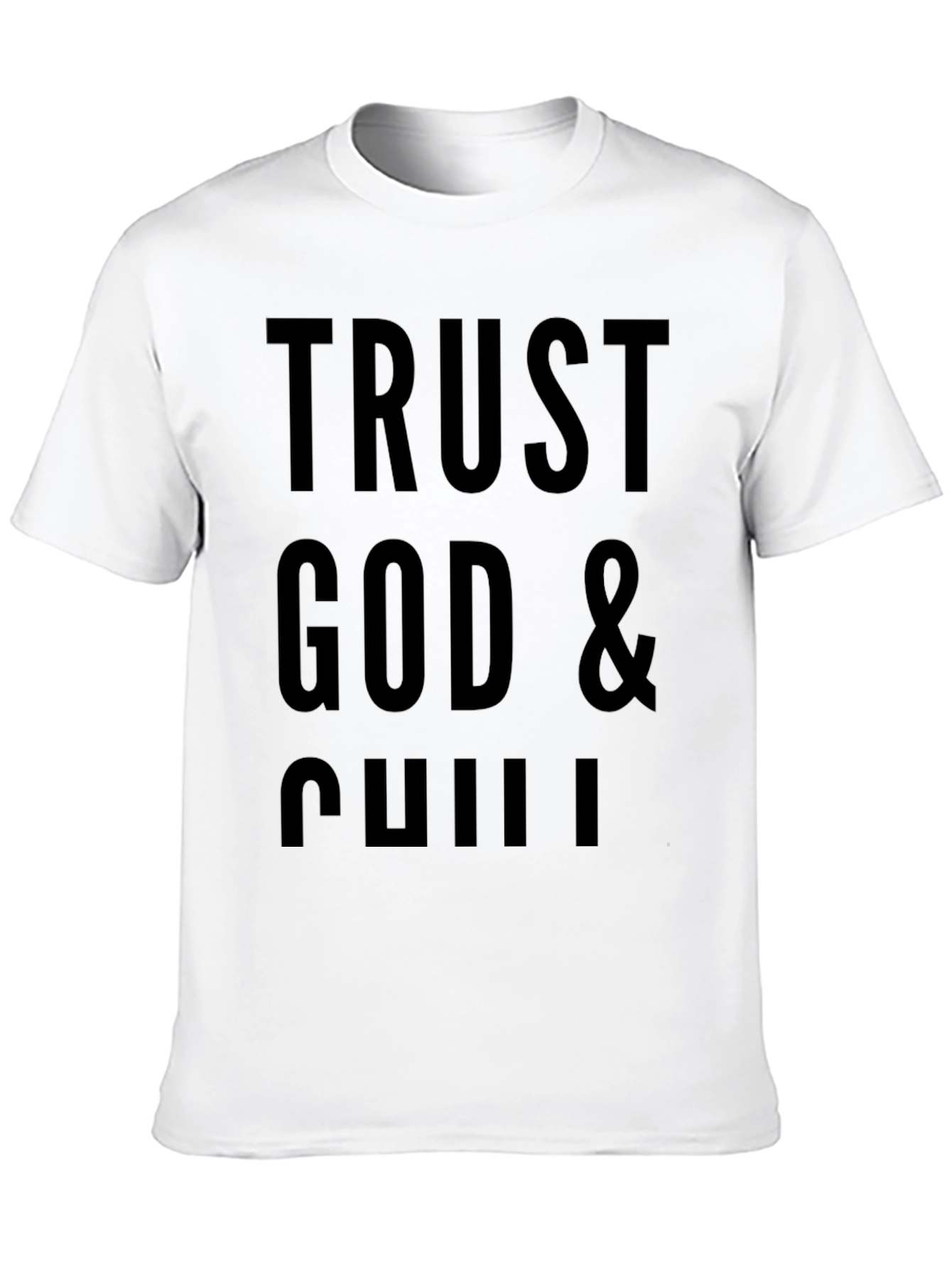 Trust God & Chill Black Graphic Tee