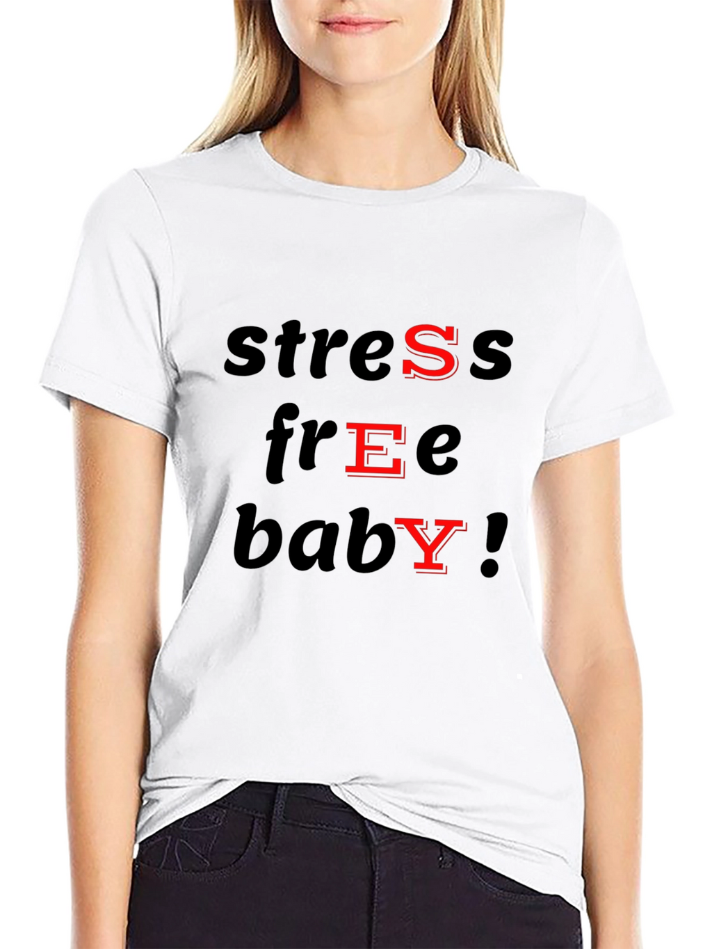 Stress Free Baby T-Shirt - Black Cotton Blend