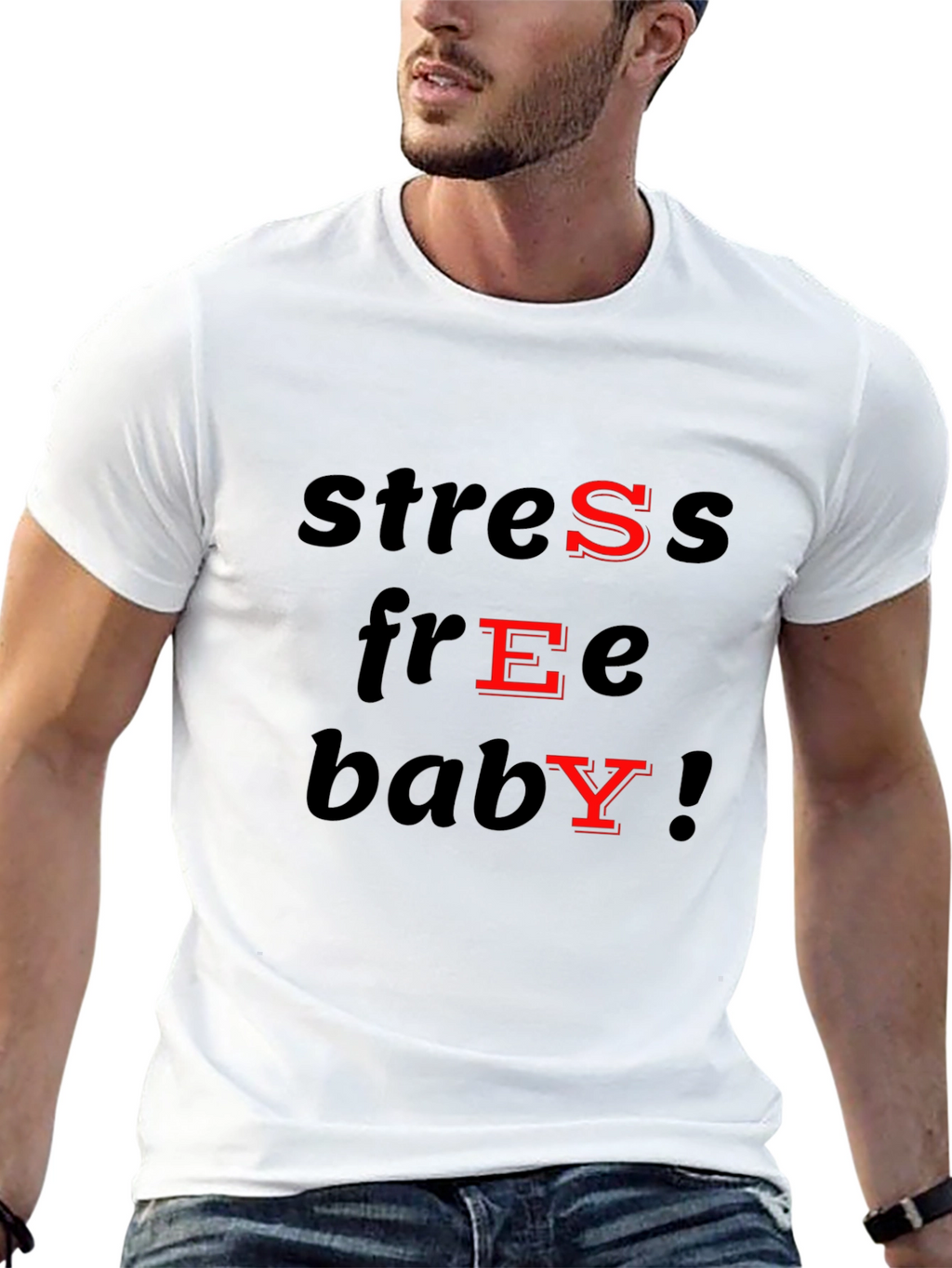 Stress Free Baby T-Shirt - Black Cotton Blend