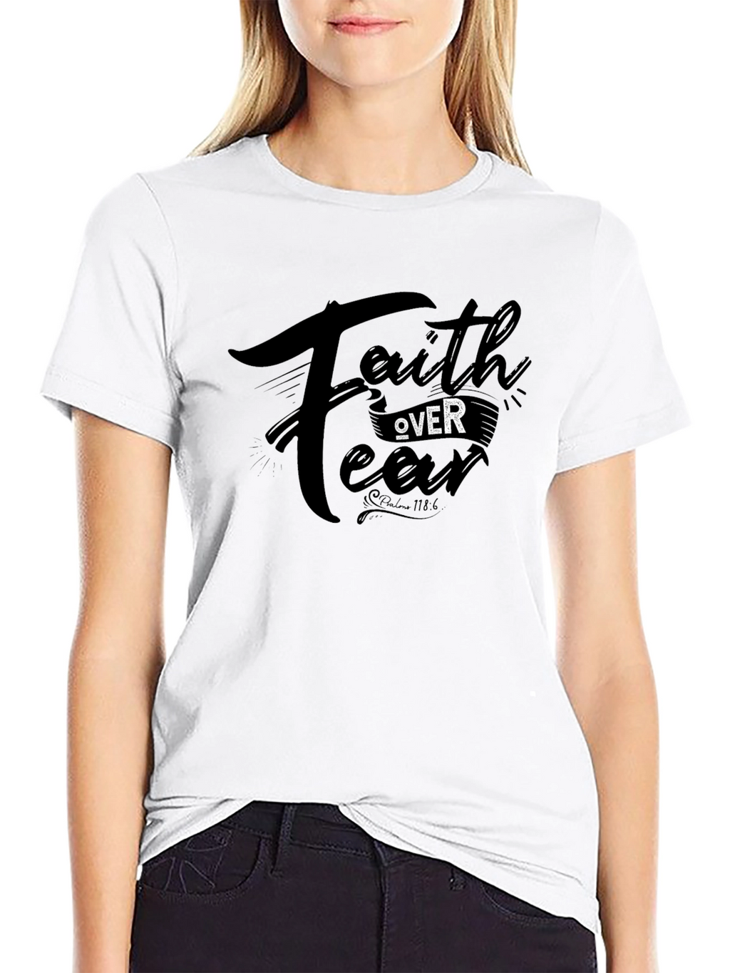 Faith Over Fear Black Graphic Tee