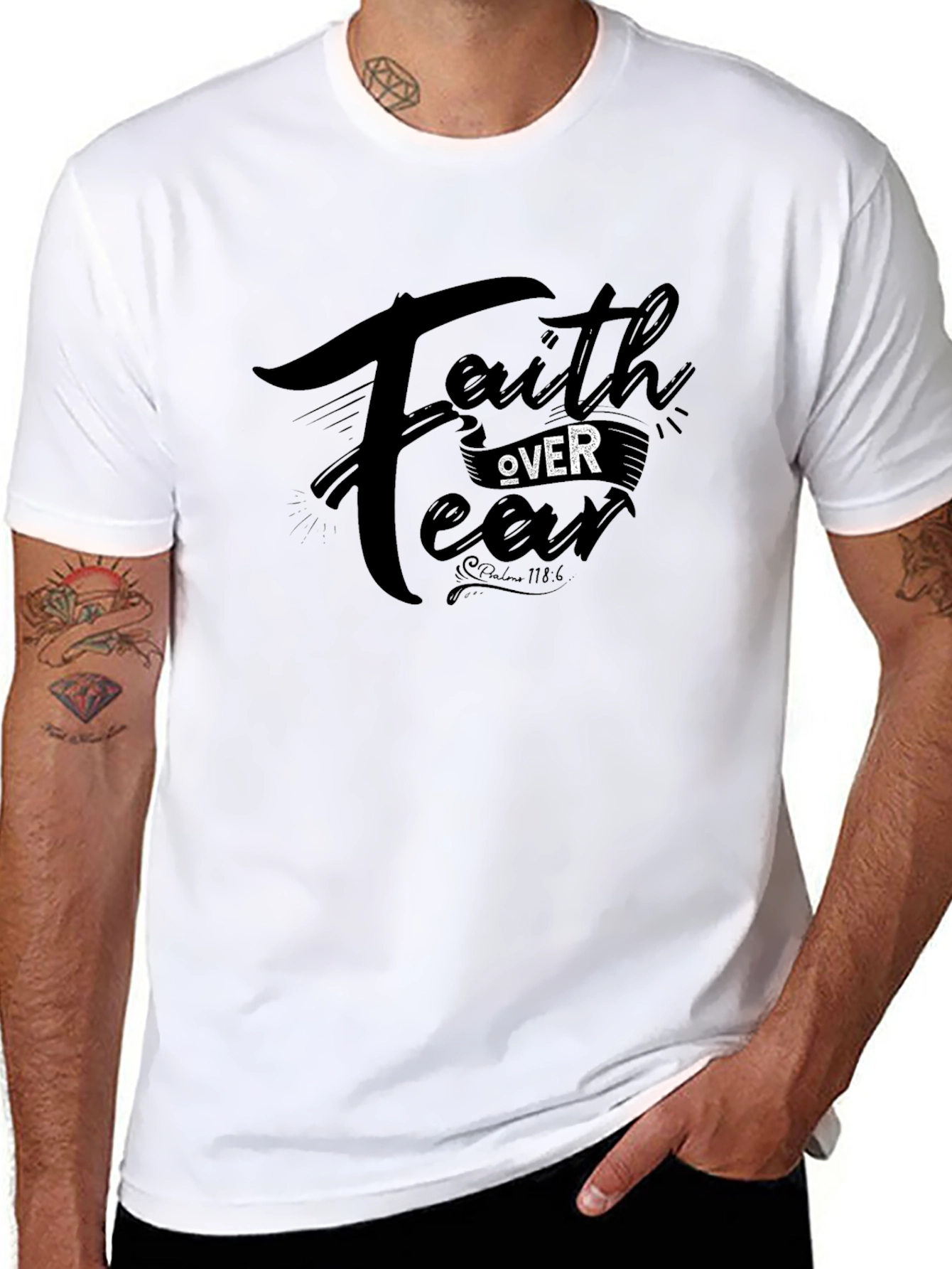 Faith Over Fear Black Graphic Tee