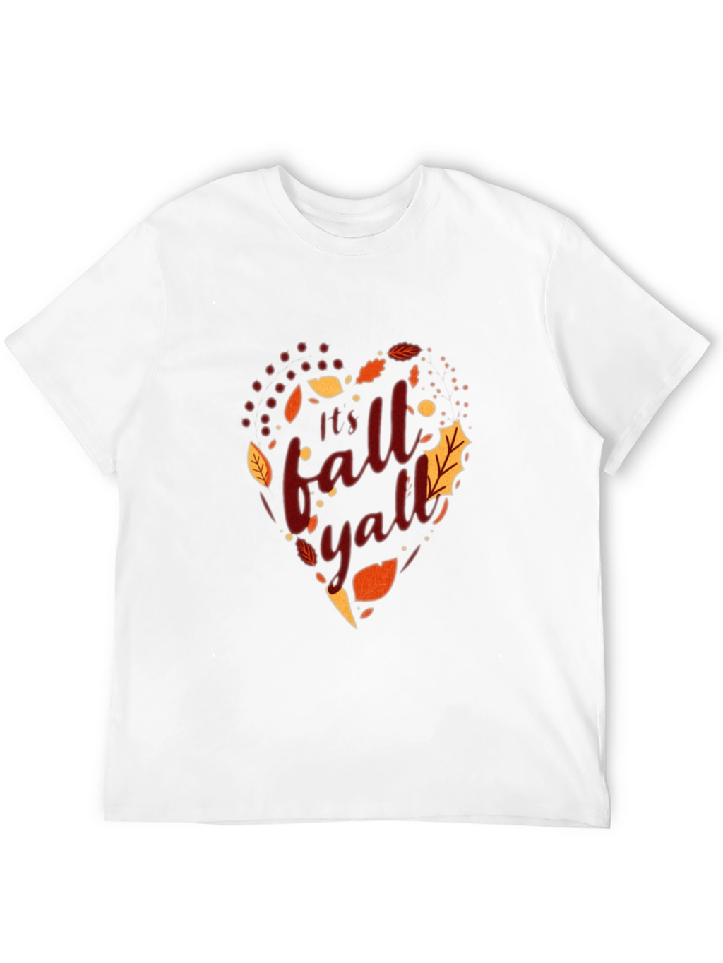 Its Fall Yall T-Shirt Autumn Leaf Heart Design