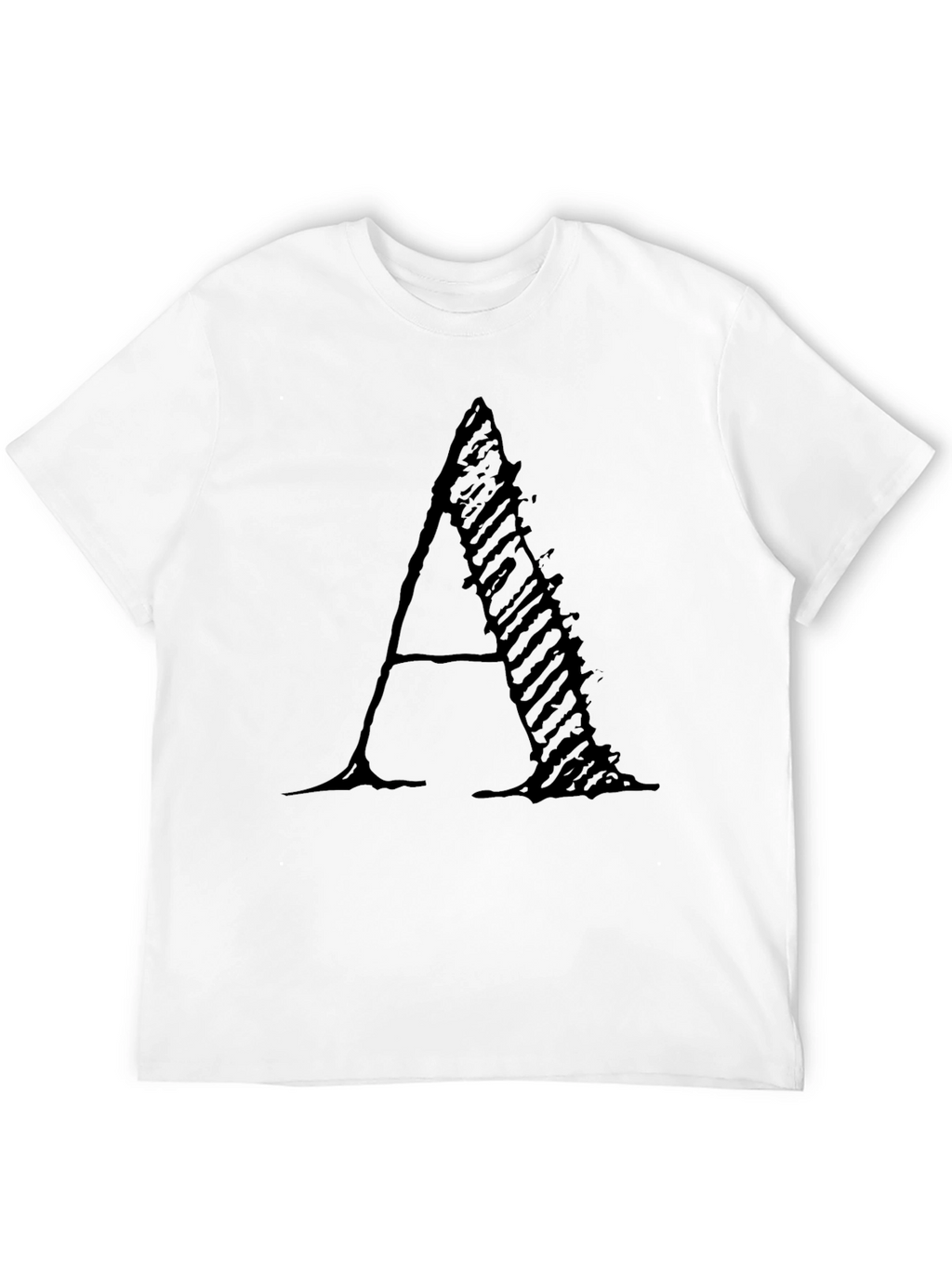 Letter A Black Graphic Tee - Modern Casual