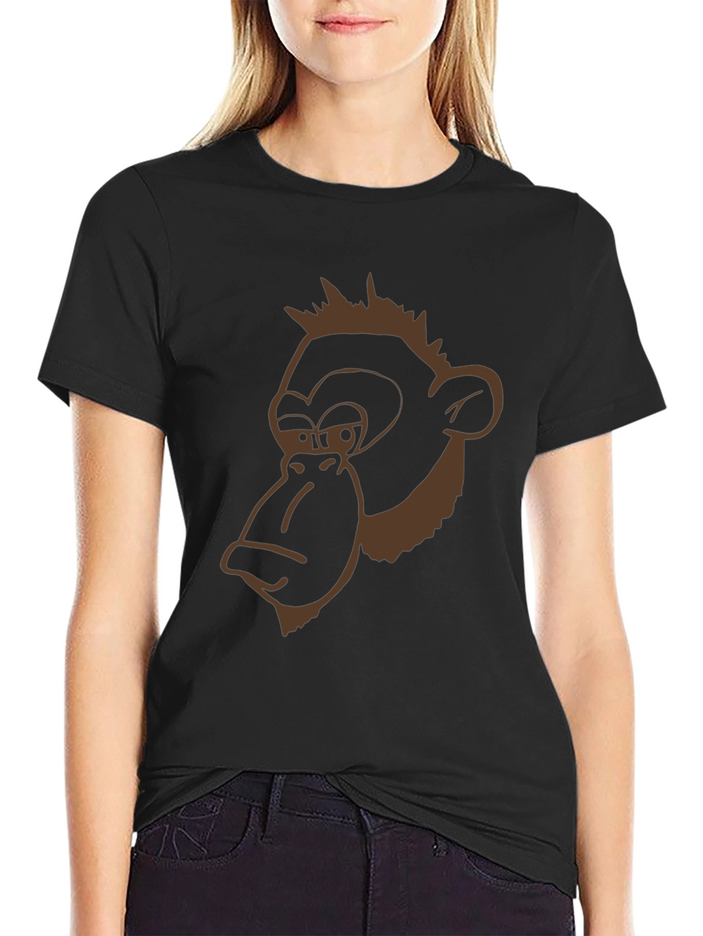 Funny Monkey Graphic Black T-Shirt