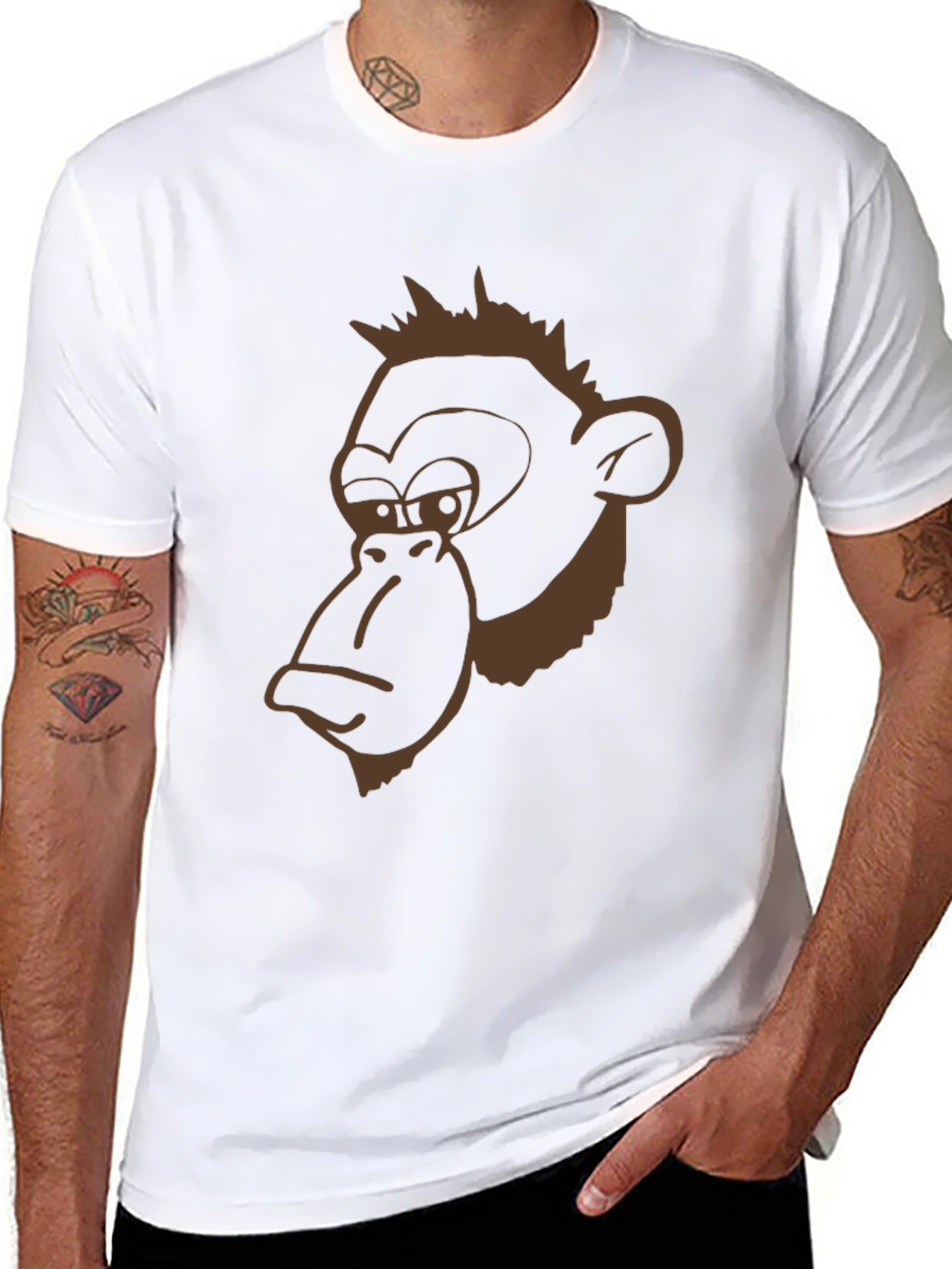 Funny Monkey Graphic Black T-Shirt
