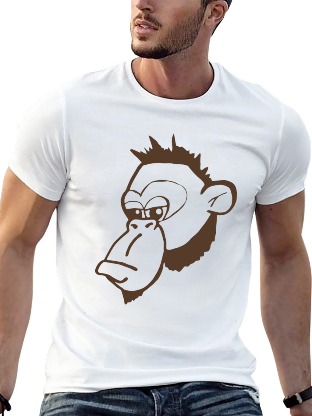 Funny Monkey Graphic Black T-Shirt