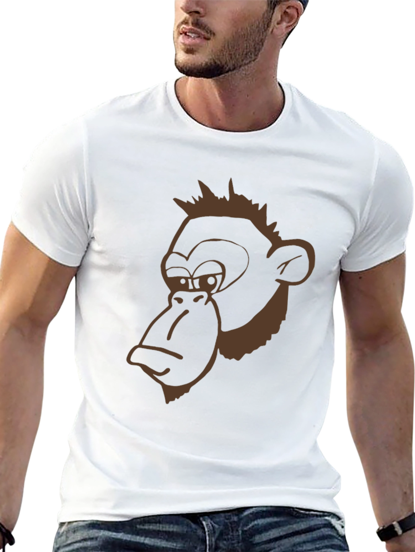 Funny Monkey Graphic Black T-Shirt