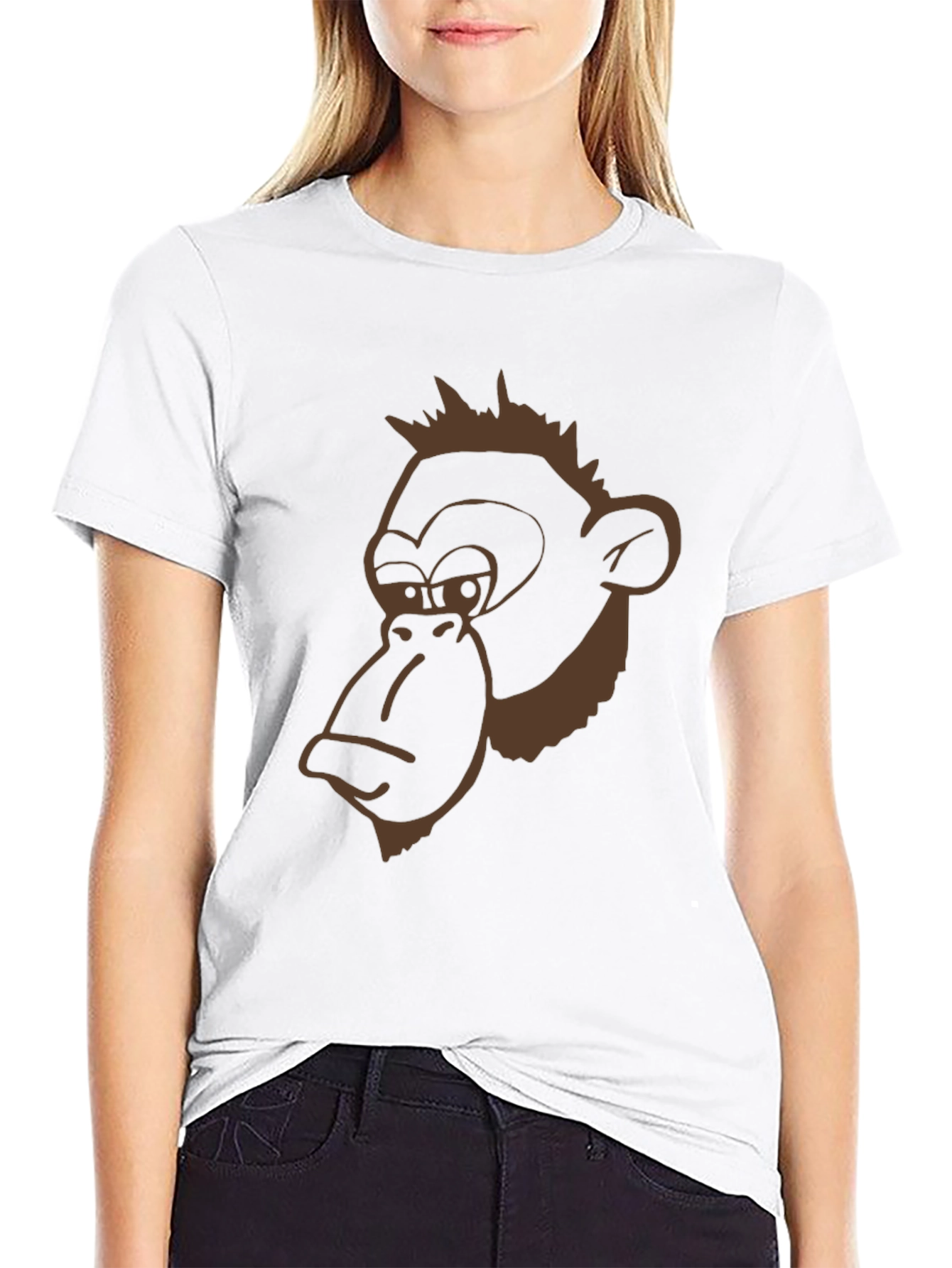 Funny Monkey Graphic Black T-Shirt