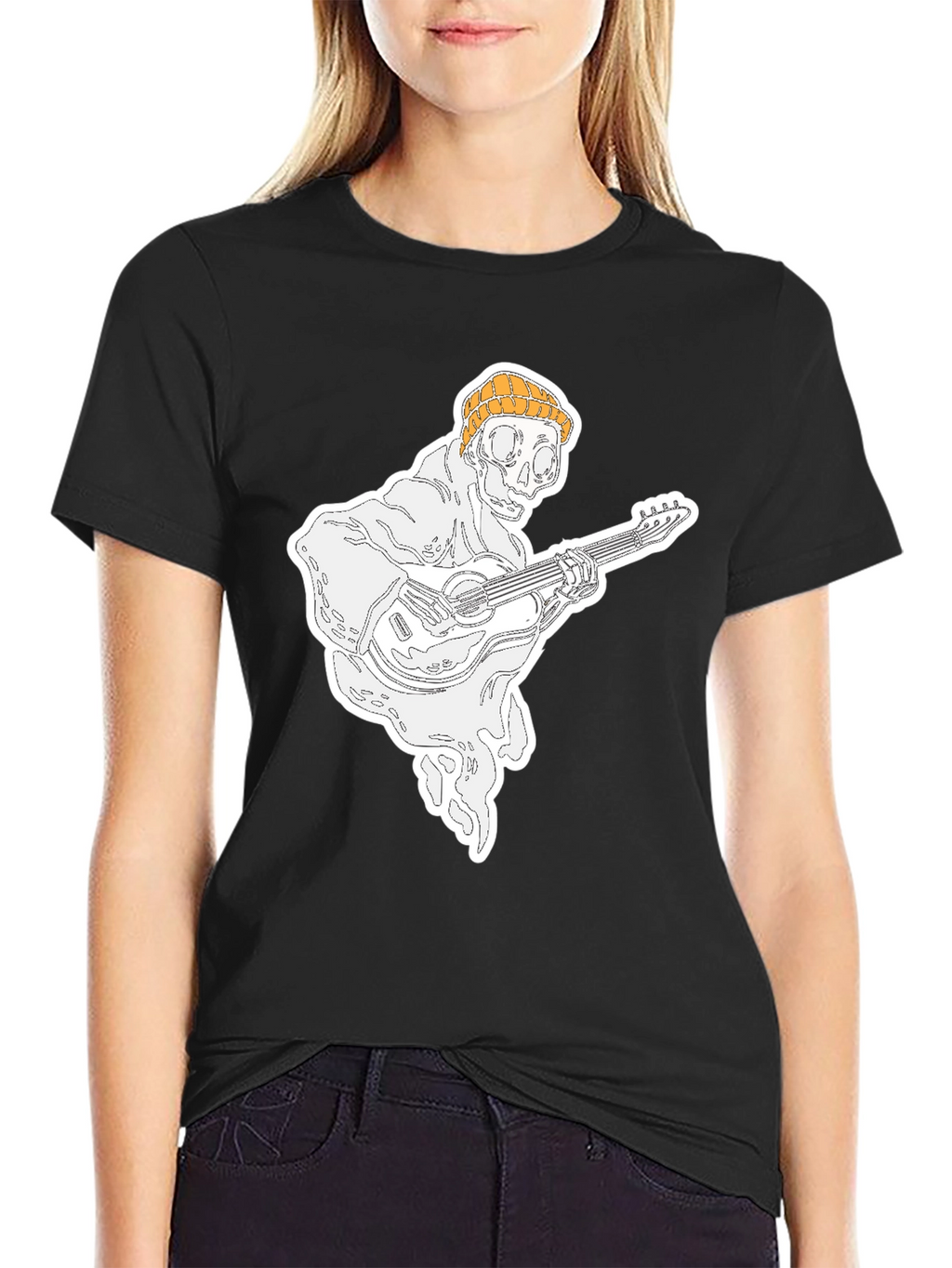 Ghost Guitar Player Black T-Shirt