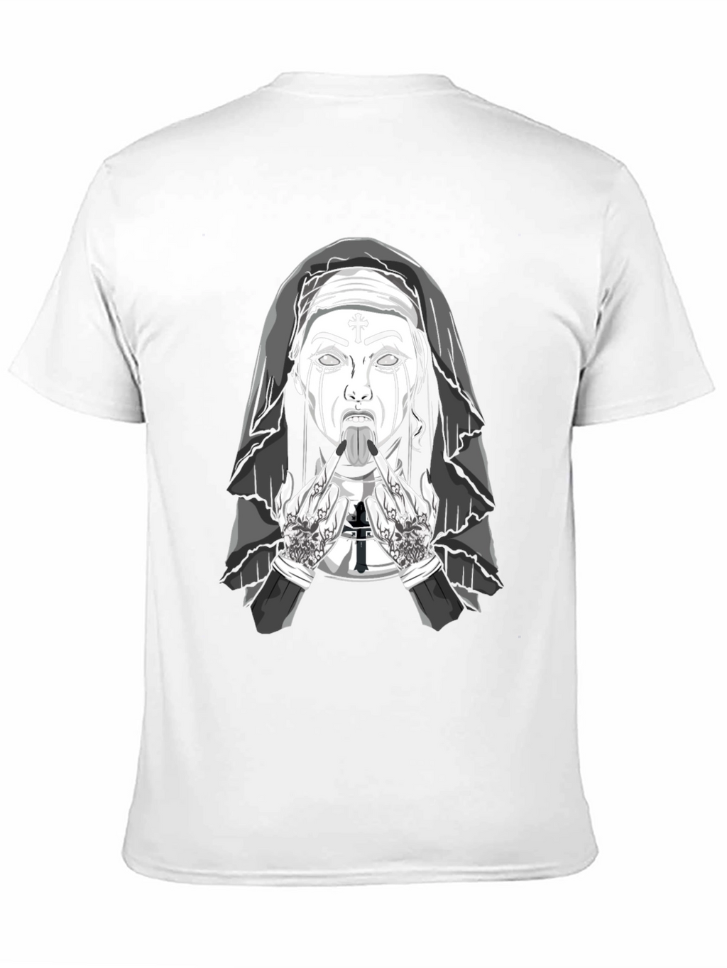 Rebellious Nun Graphic T-Shirt - Black