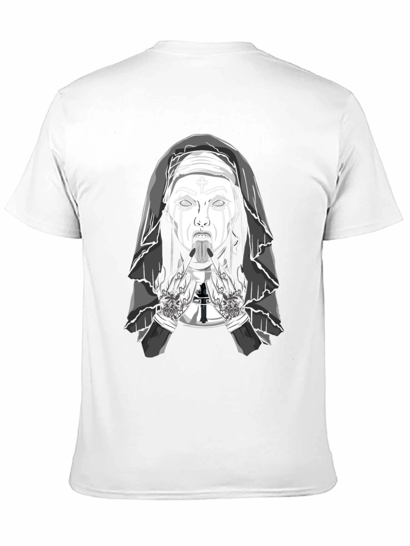 Rebellious Nun Graphic T-Shirt - Black
