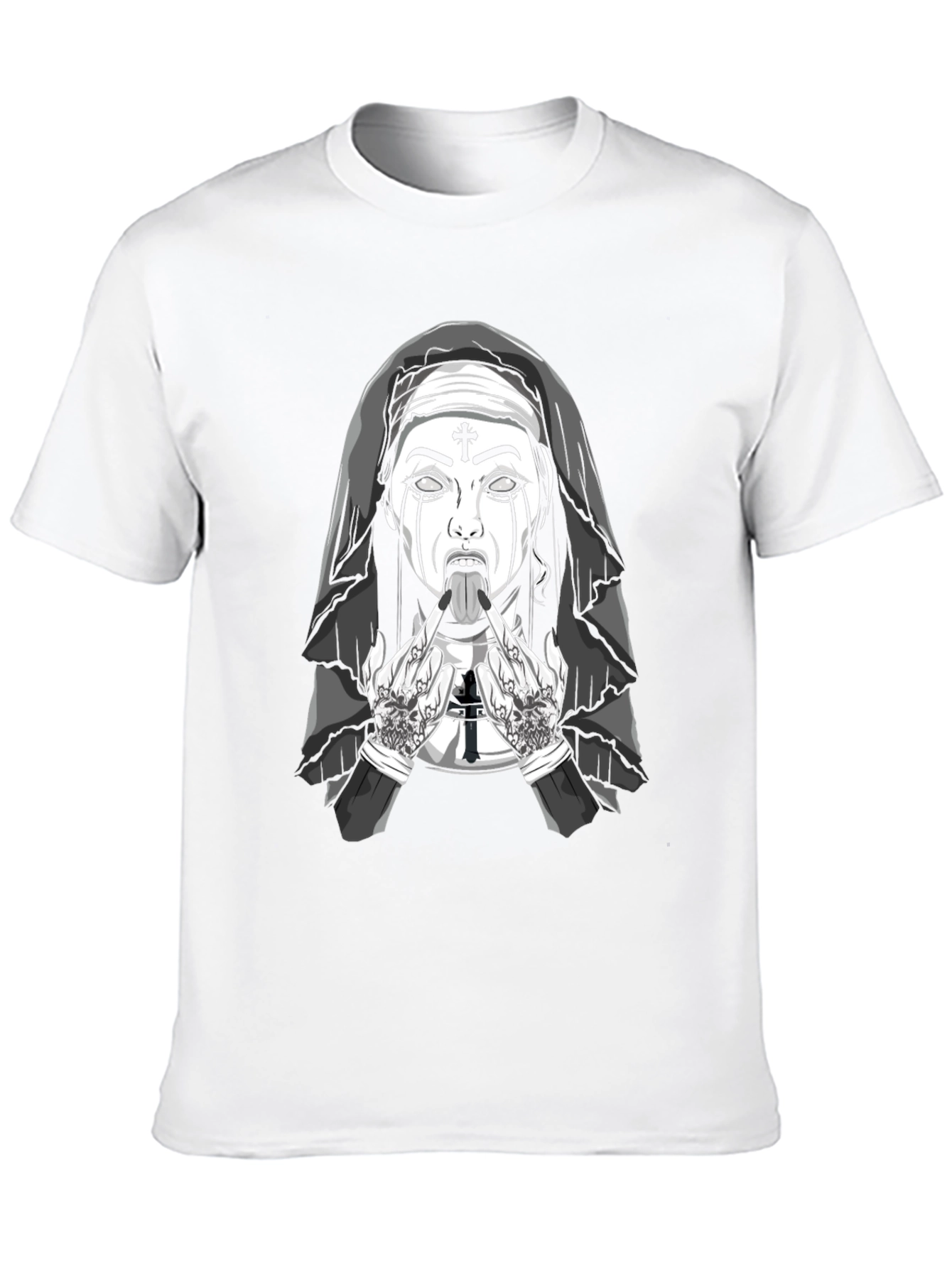 Rebellious Nun Graphic T-Shirt - Black