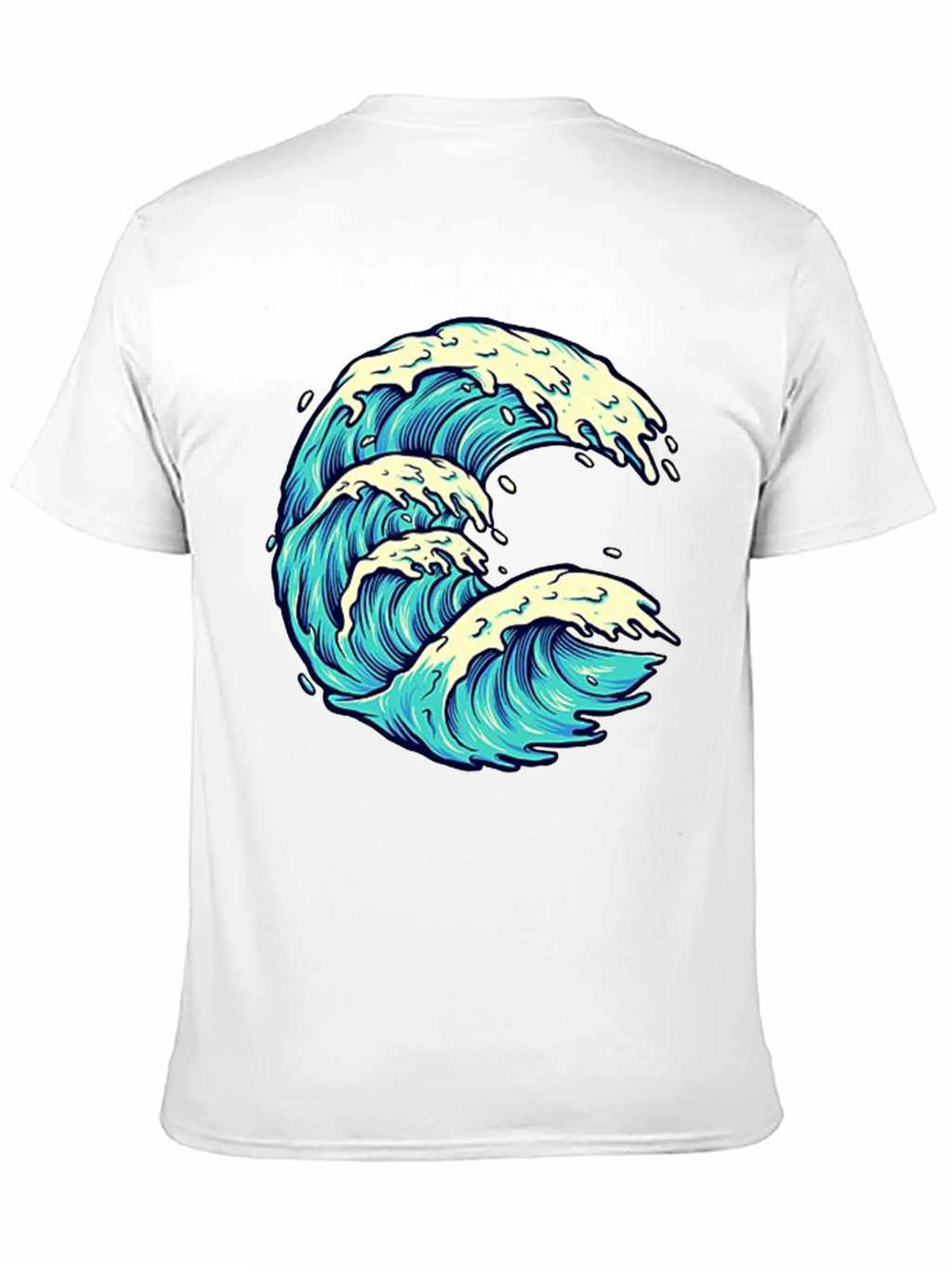 Wave Graphic Print Black Tee