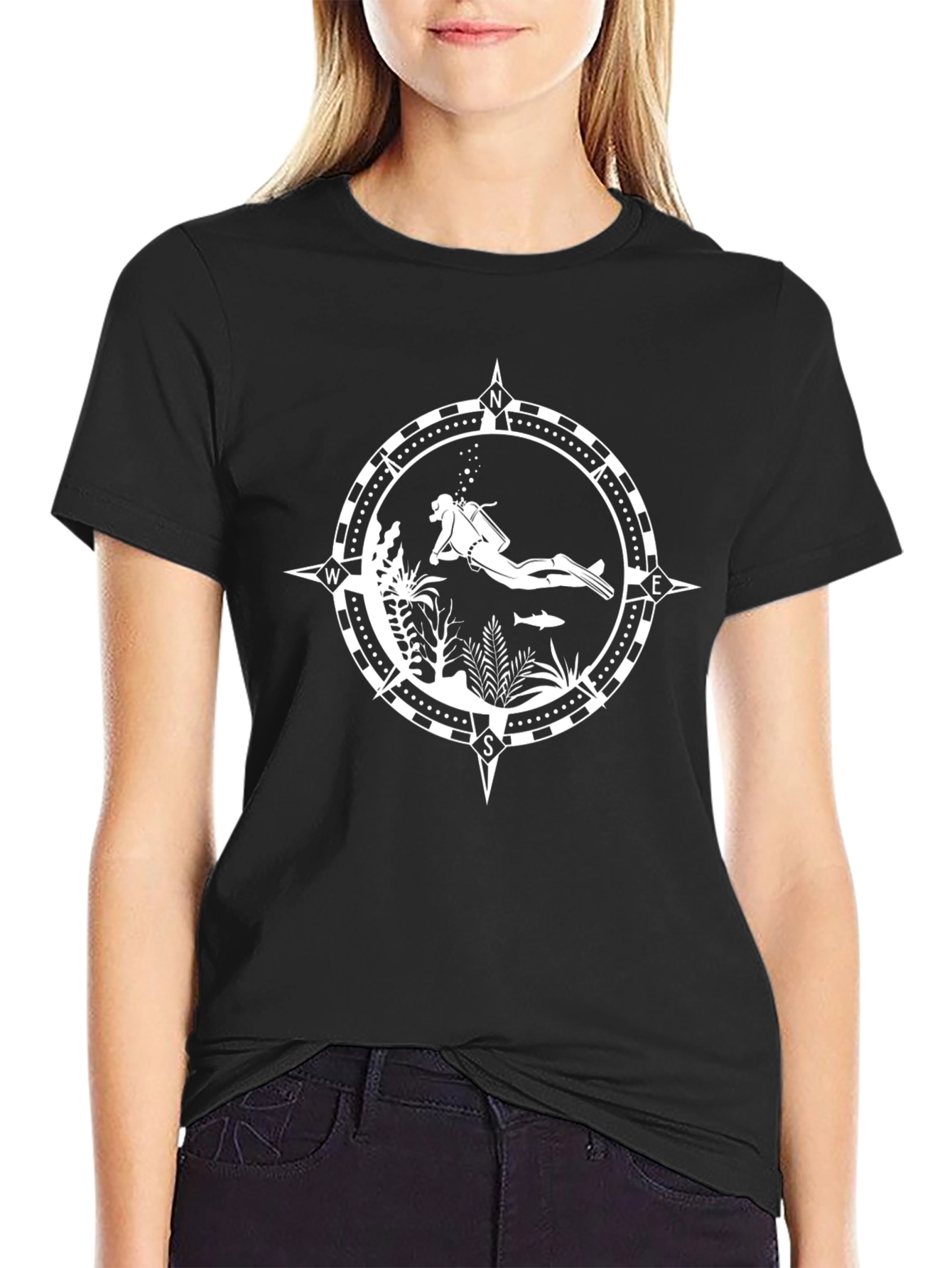 Diver Compass Graphic Tee - Explore the Depths!