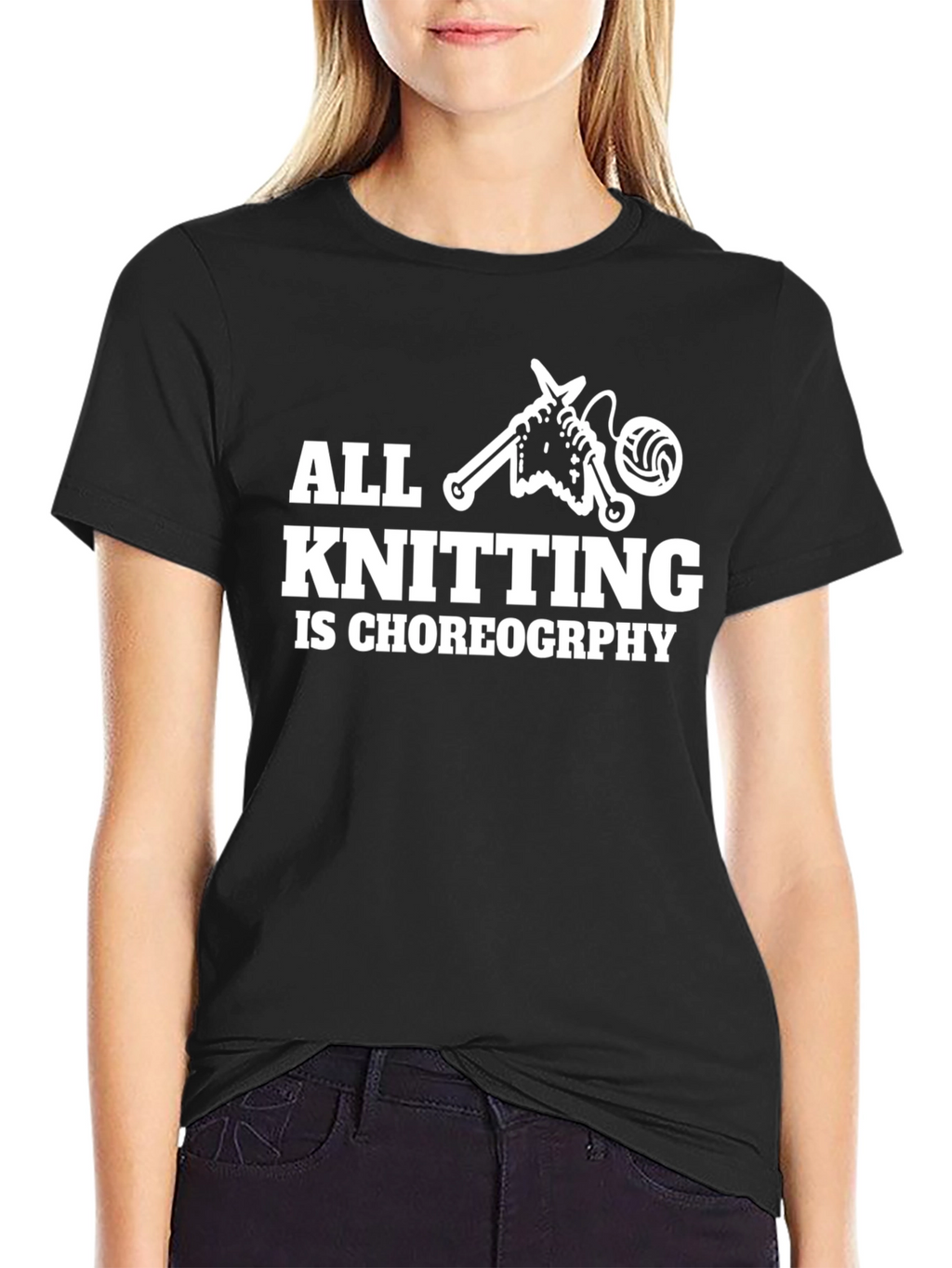 All Knitting is Choreography Black T-Shirt
