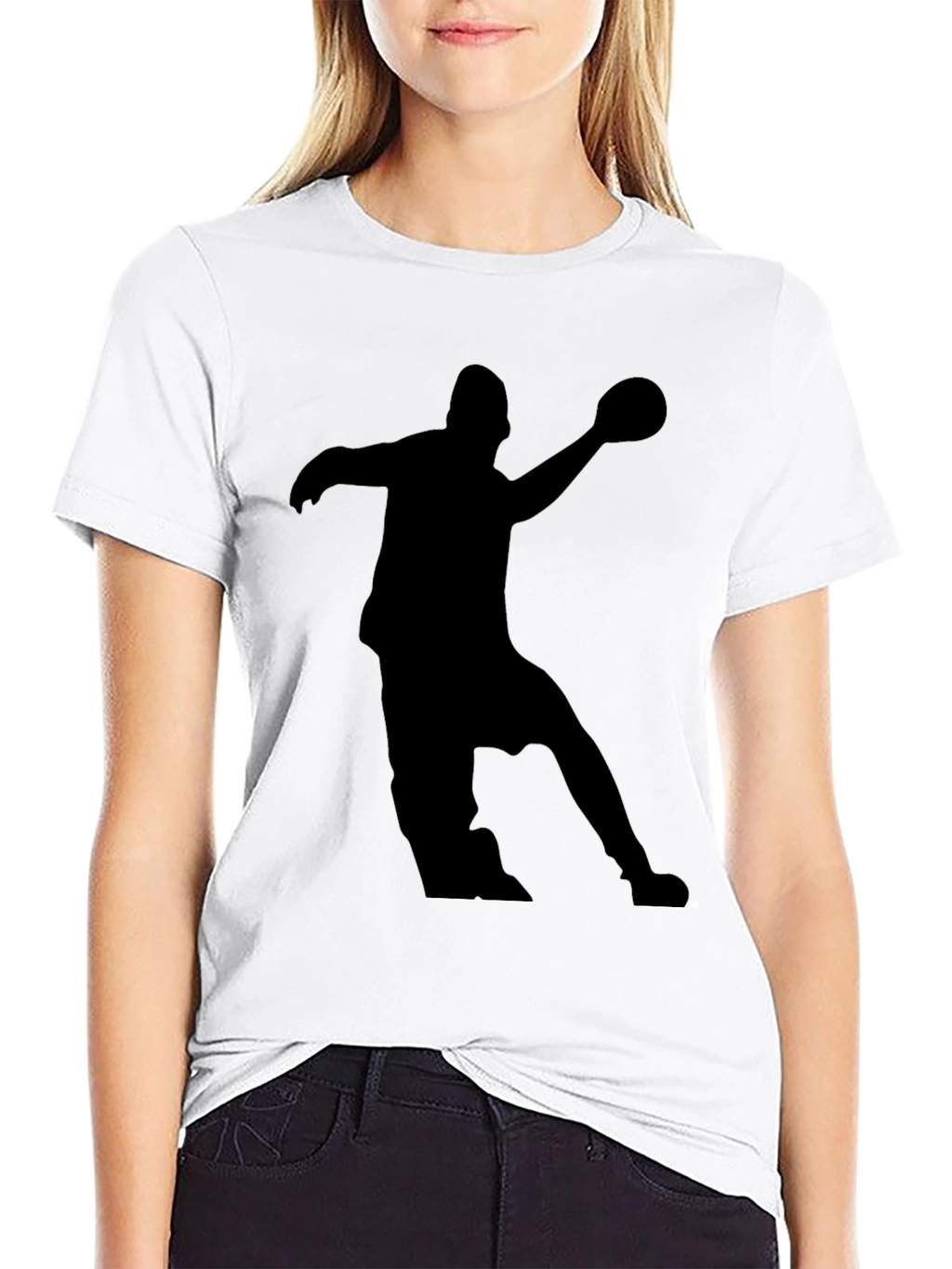 Handball Player Silhouette Graphic Tee