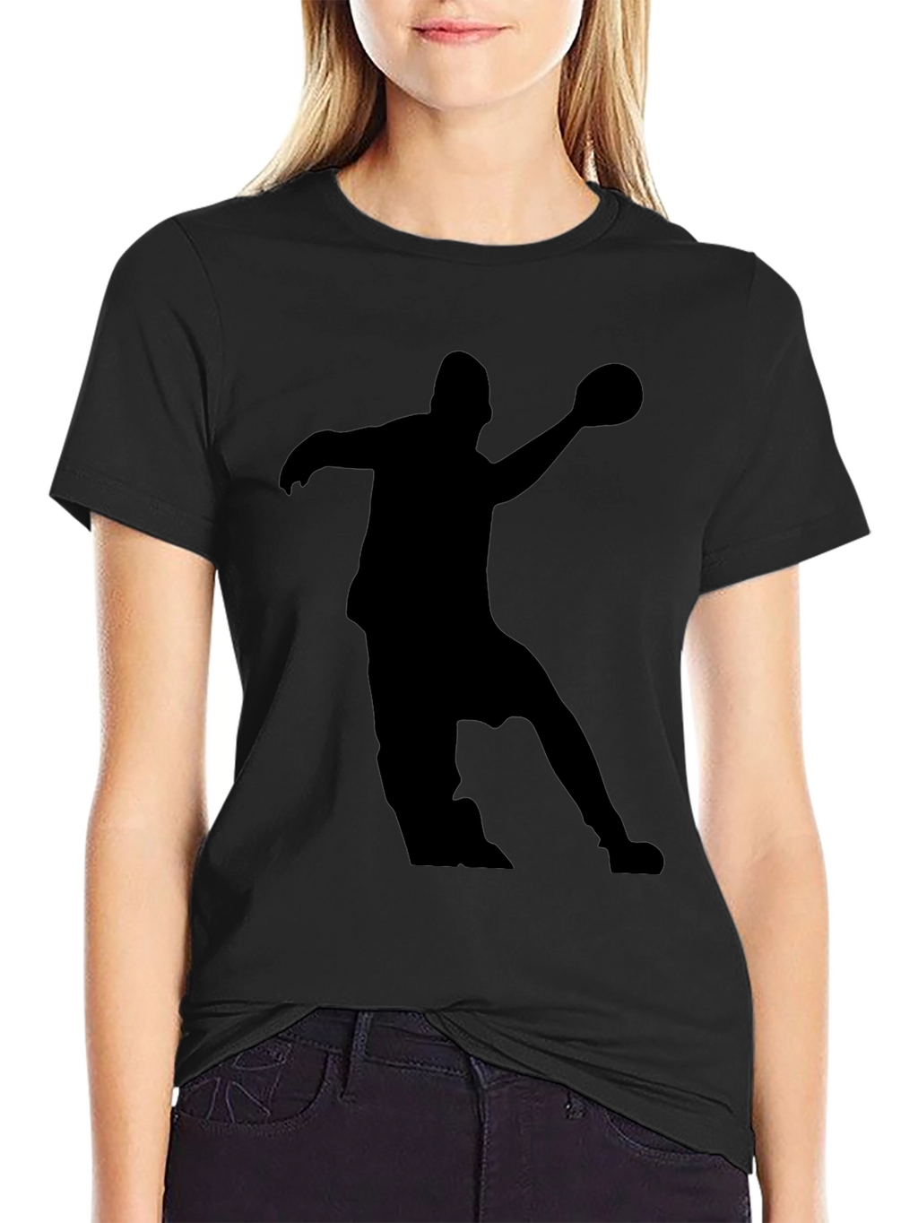 Handball Player Silhouette Graphic Tee