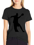 Handball Player Silhouette Graphic Tee