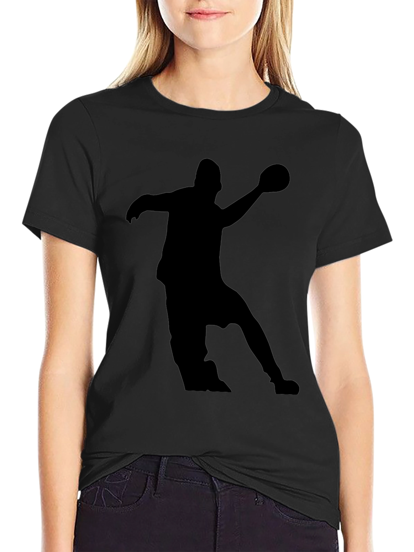 Handball Player Silhouette Graphic Tee