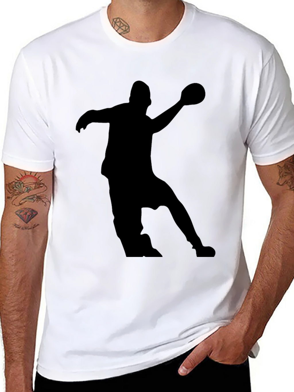 Handball Player Silhouette Graphic Tee