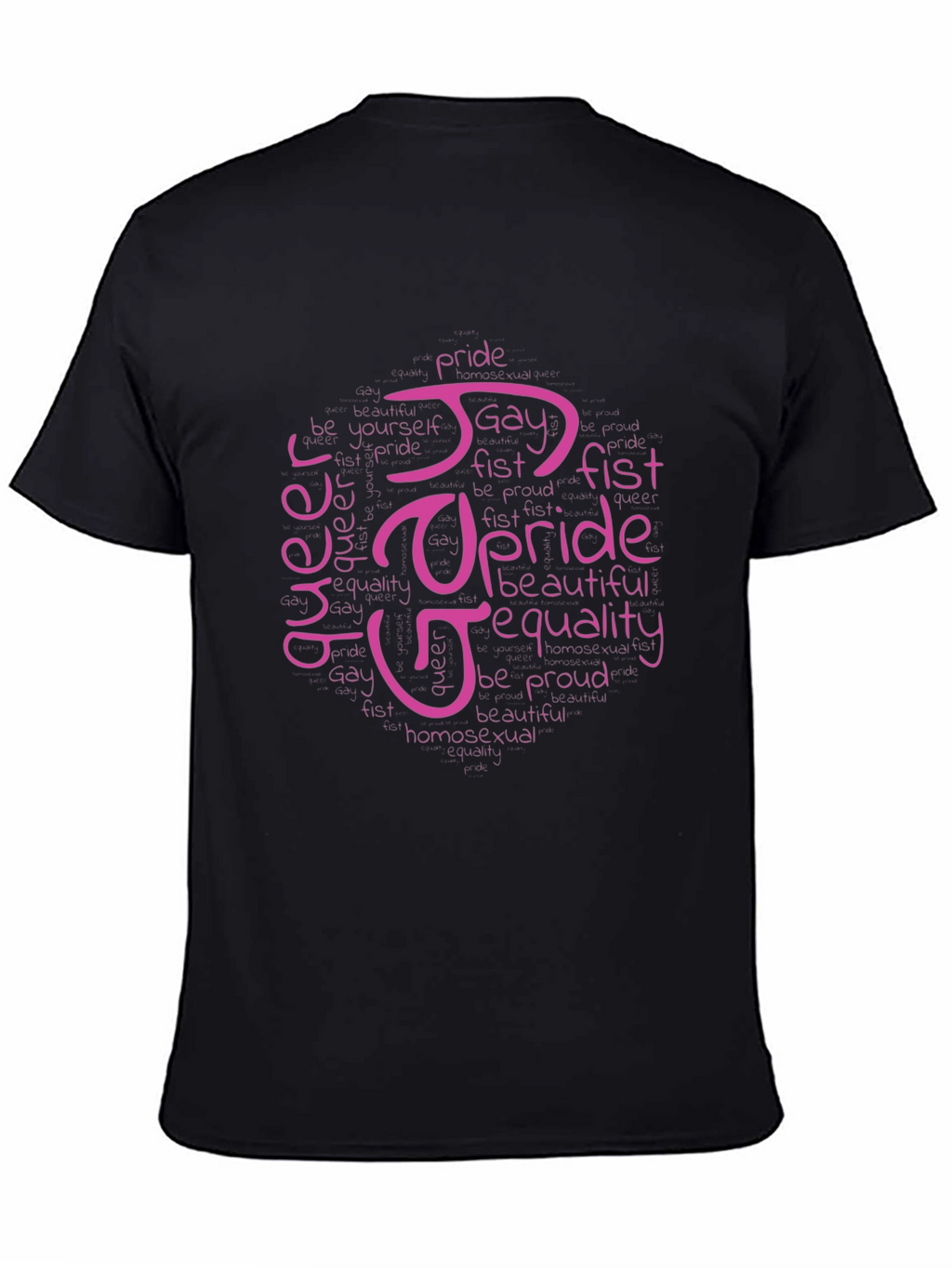 Pride LGBTQ+ Word Art T-Shirt - Black
