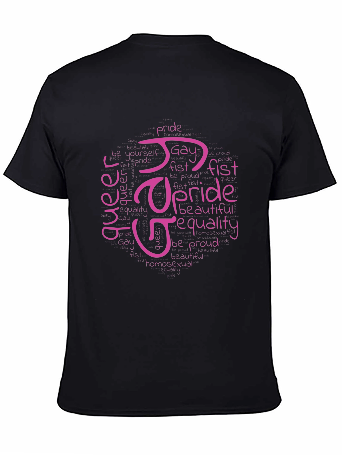Pride LGBTQ+ Word Art T-Shirt - Black