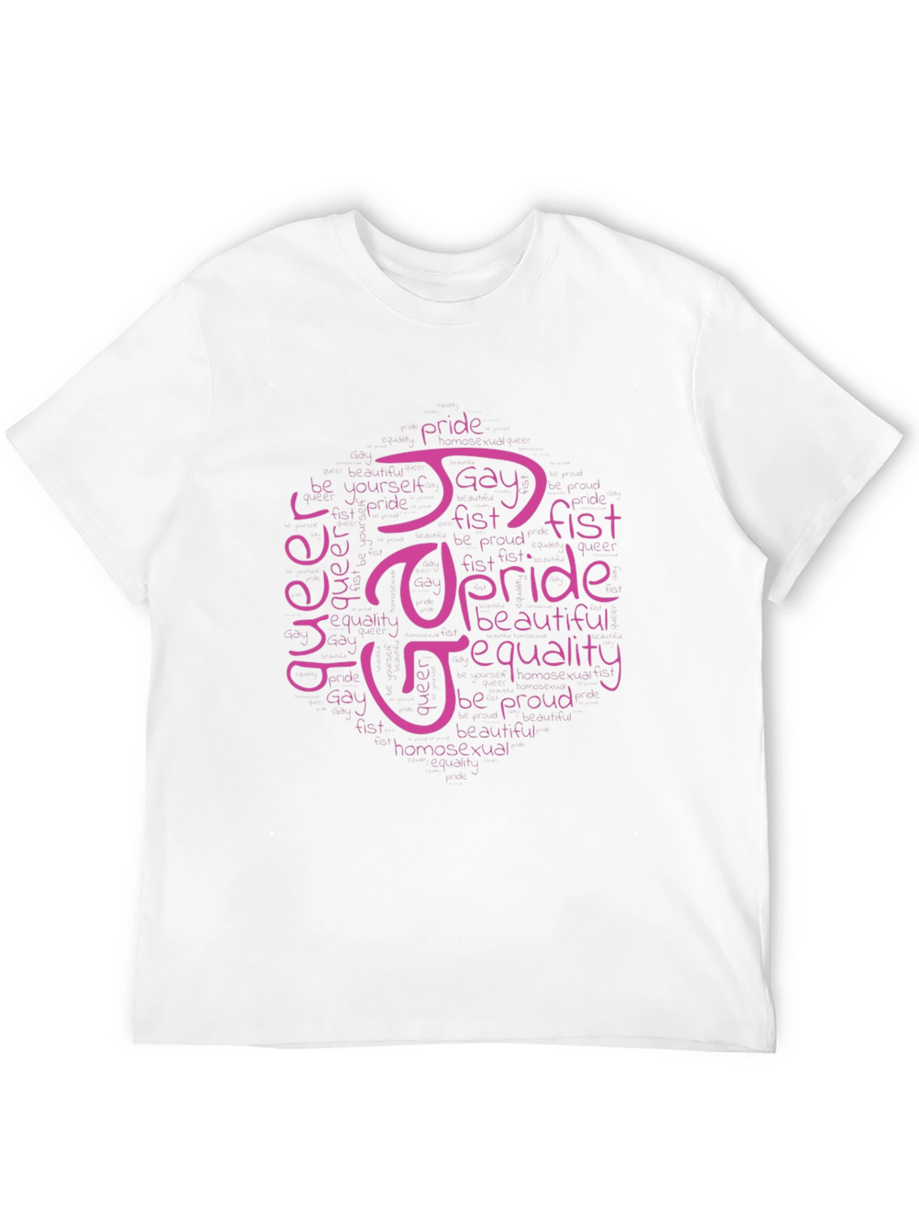 Pride LGBTQ+ Word Art T-Shirt - Black