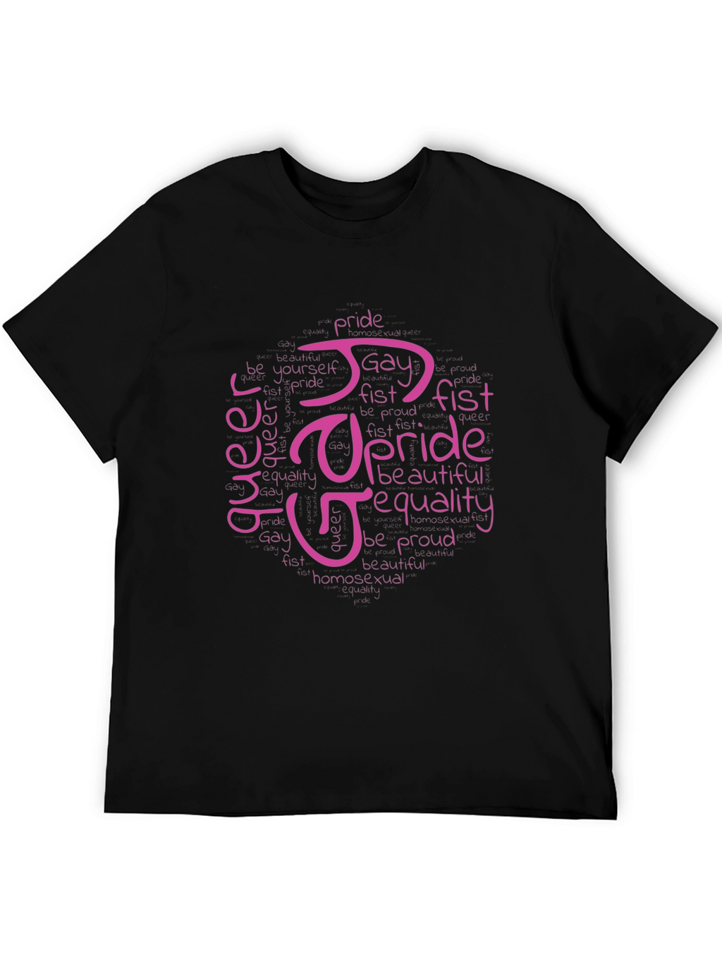 Pride LGBTQ+ Word Art T-Shirt - Black