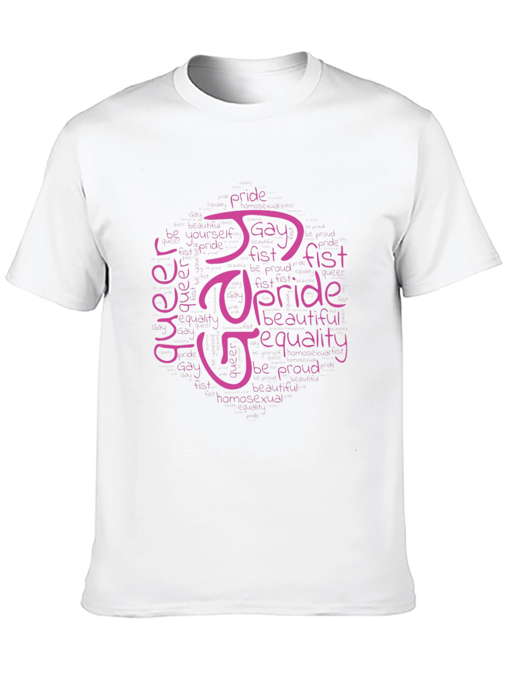Pride LGBTQ+ Word Art T-Shirt - Black