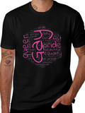 Pride LGBTQ+ Word Art T-Shirt - Black