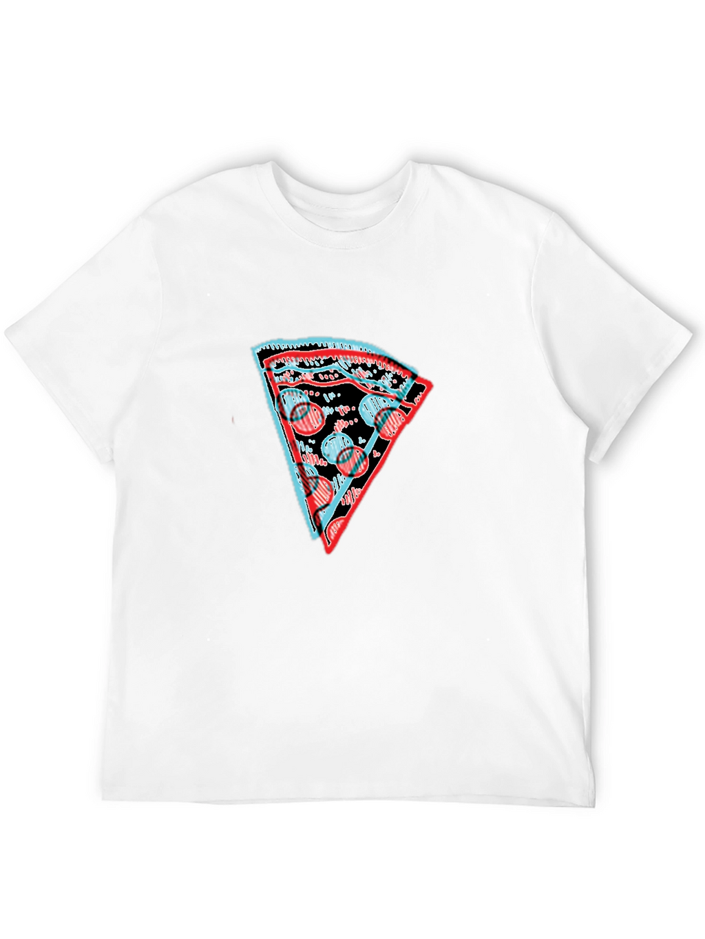 Mens Black Pizza Slice Graphic Tee