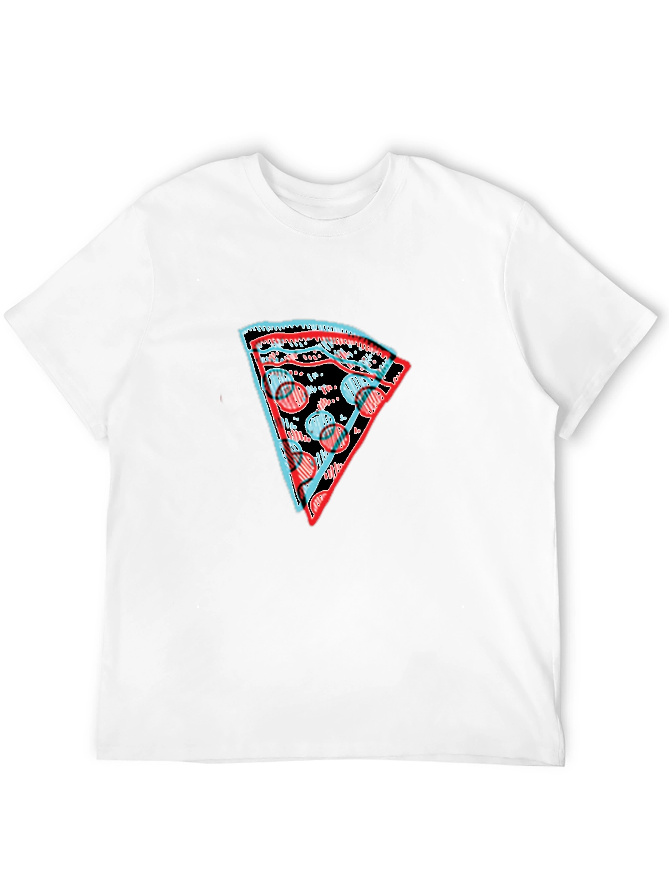 Mens Black Pizza Slice Graphic Tee