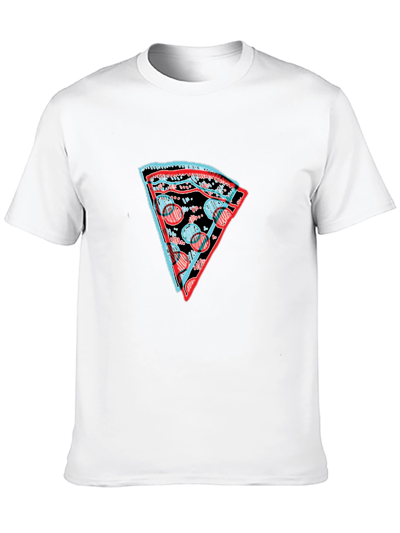 Mens Black Pizza Slice Graphic Tee